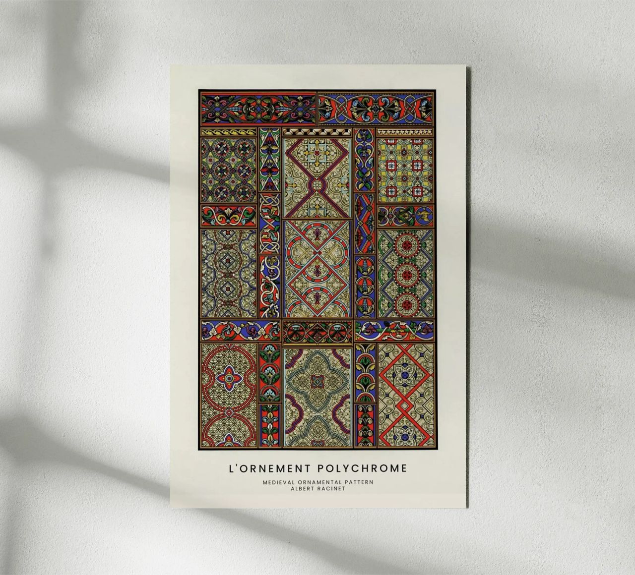 Racinet -  Medieval  Ornamental Pattern II aluminio dibond de Vintage by JUNIQE