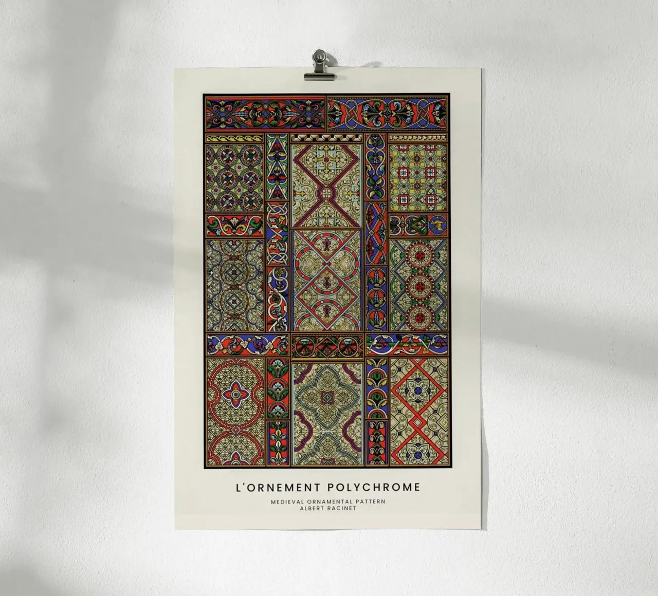 Racinet -  Medieval  Ornamental Pattern II carta hahnemühle da Vintage by JUNIQE
