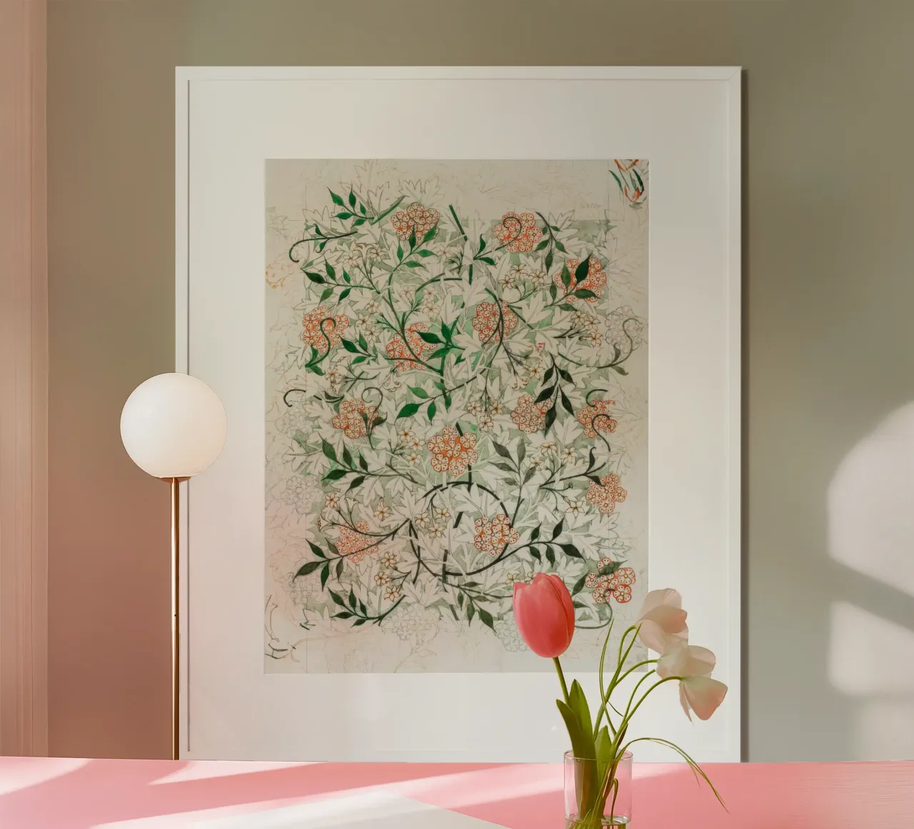 Gelsomino 1834, William Morris poster con telaio in plastica da Flower