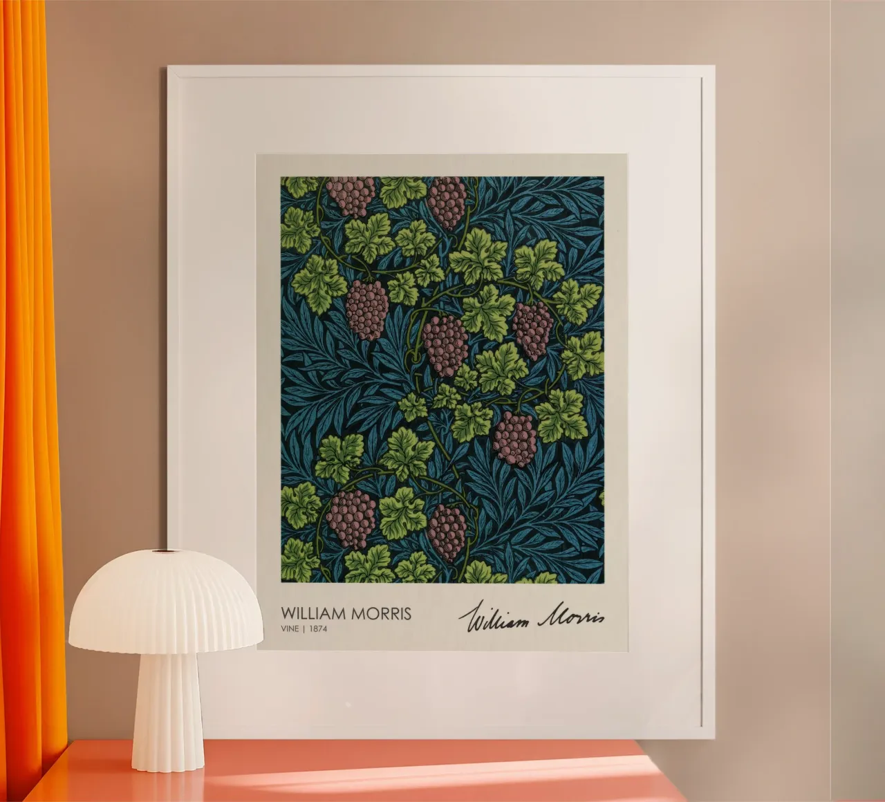 Vino (1874), William Morris poster con telaio in legno da Flower
