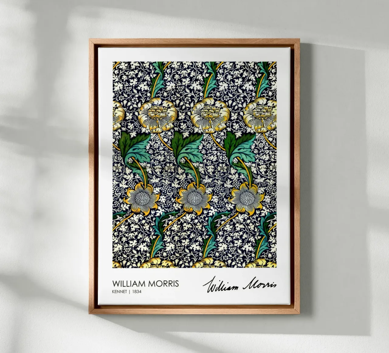 Print Kennet (1834) William Morris canvas met Baklijst van Flower