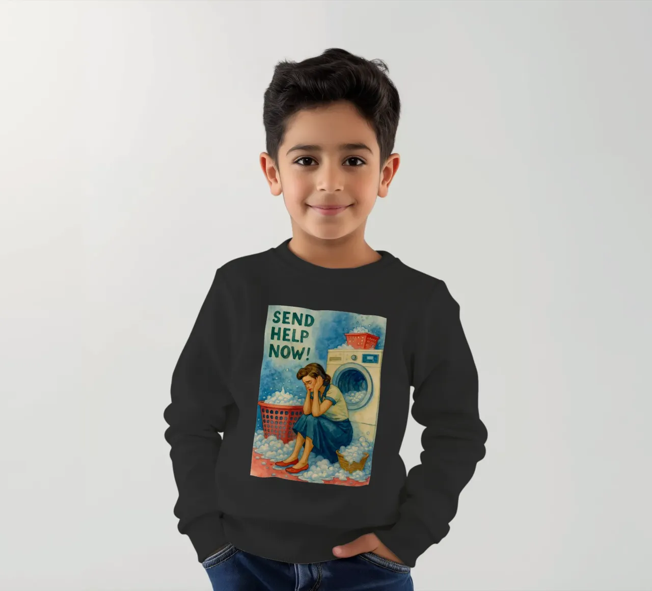 inviare aiuto ora le donne in bagno felpa bambino da pakazi