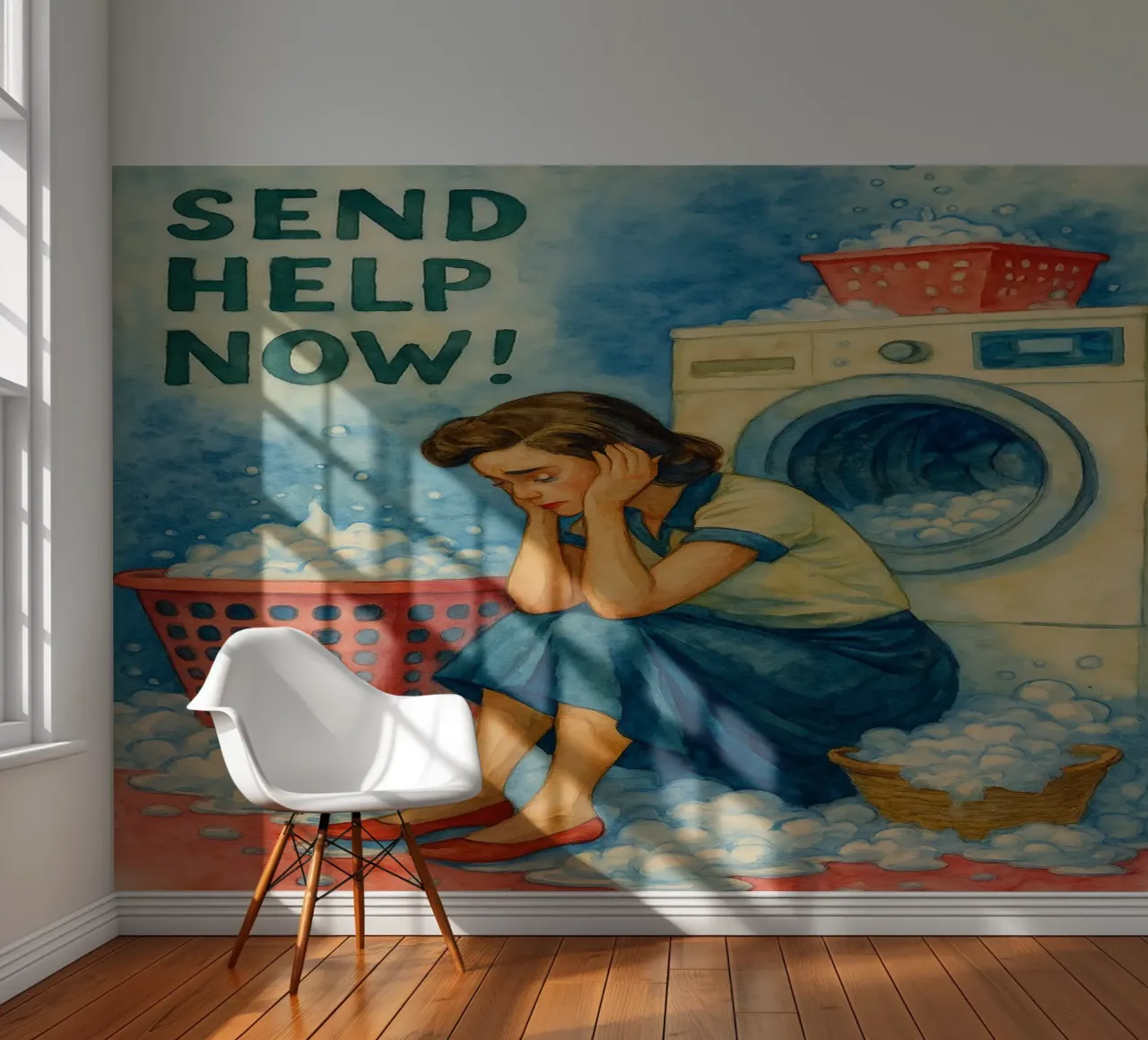 send help now women in the bathroom photo wallpaper by pakazi