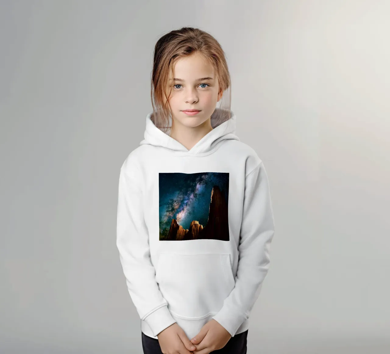 galassia della via lattea felpa bambino con cappuccio da space words