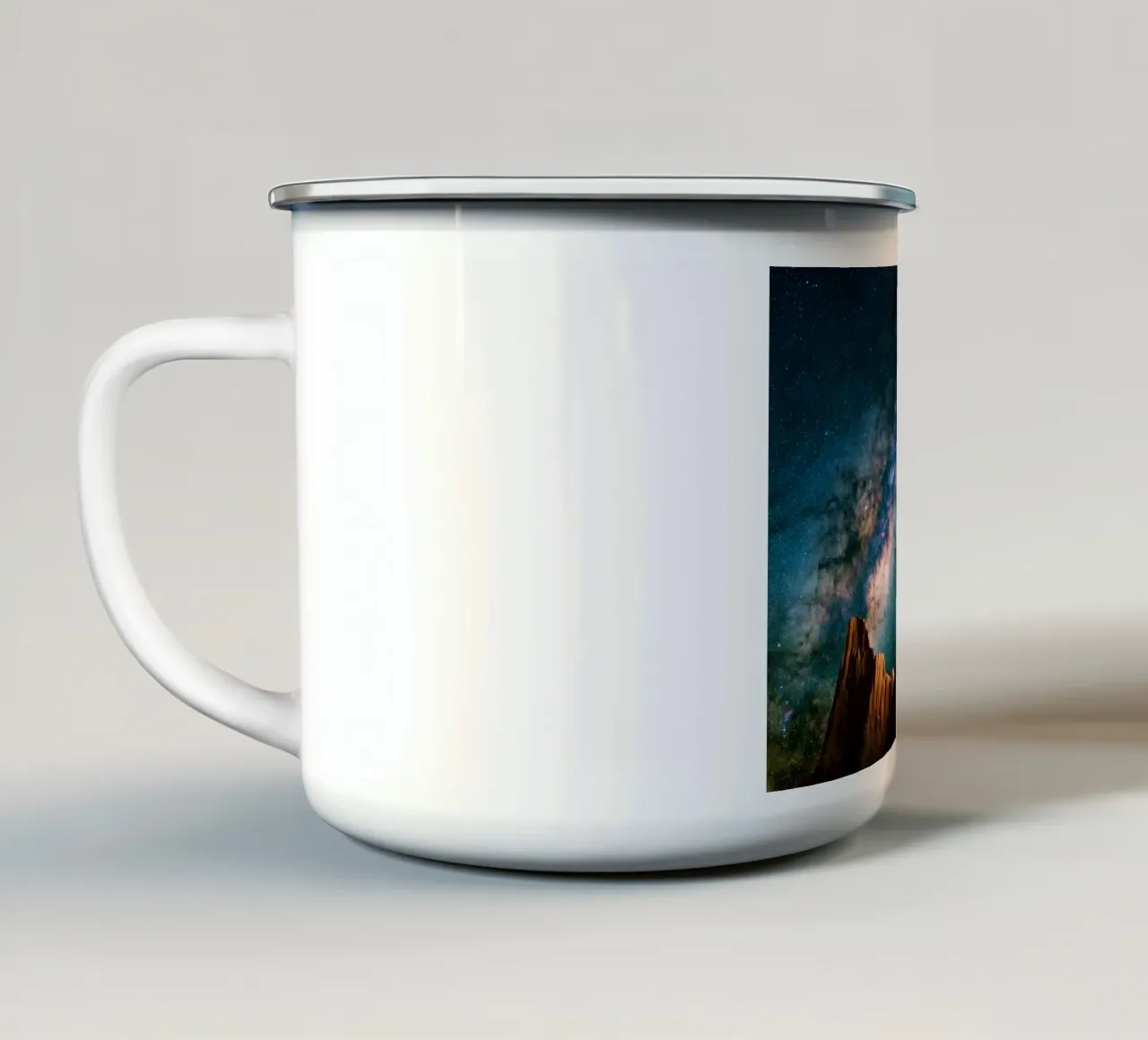 galassia della via lattea tazza in smalto da space words