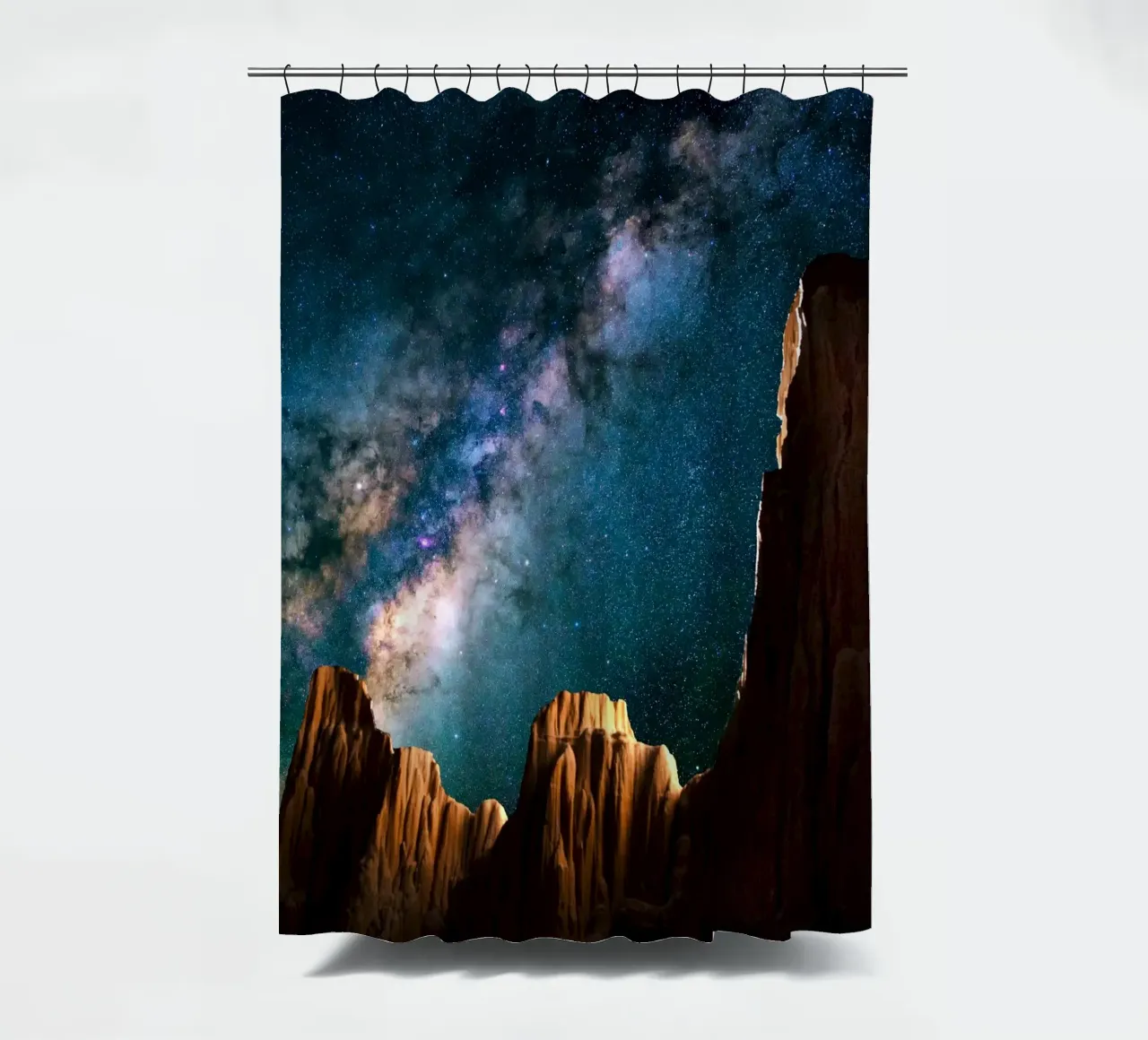 galassia della via lattea tenda da doccia da space words