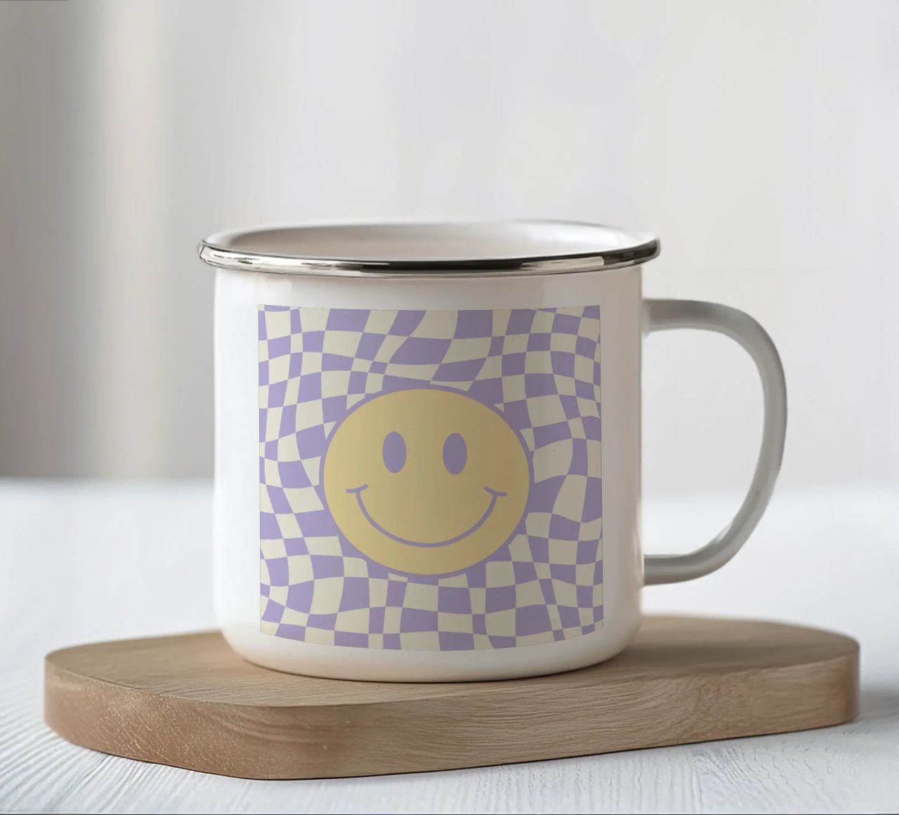 Smiley e pedine ondulate 02 tazza in smalto da Little Dean