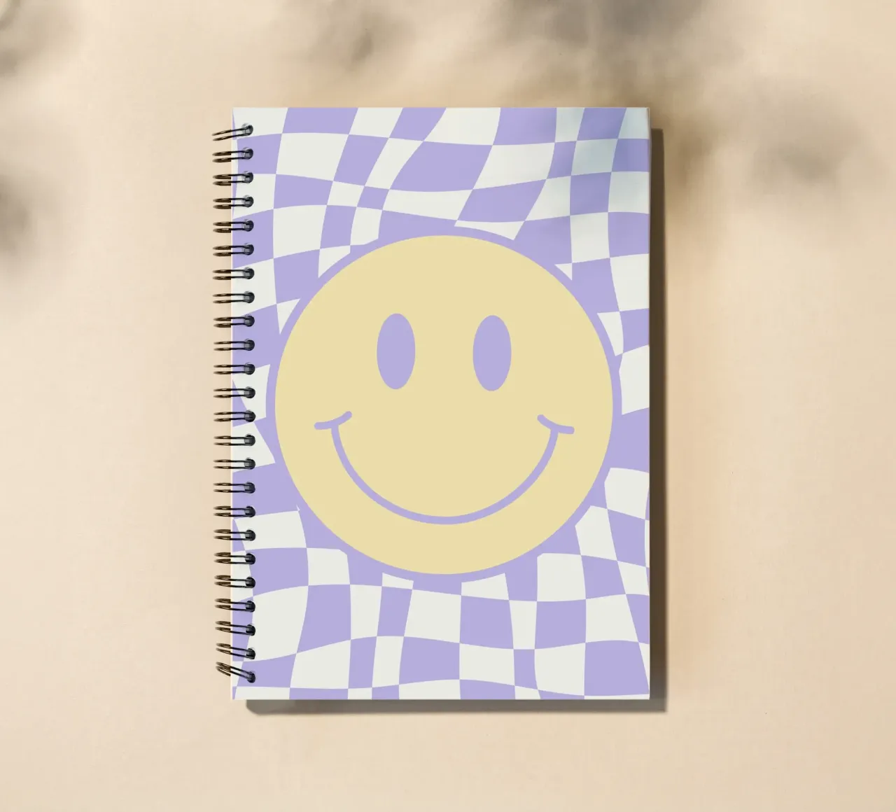 Smiley en golvende checker 02 notitieboek met spiraal van Little Dean