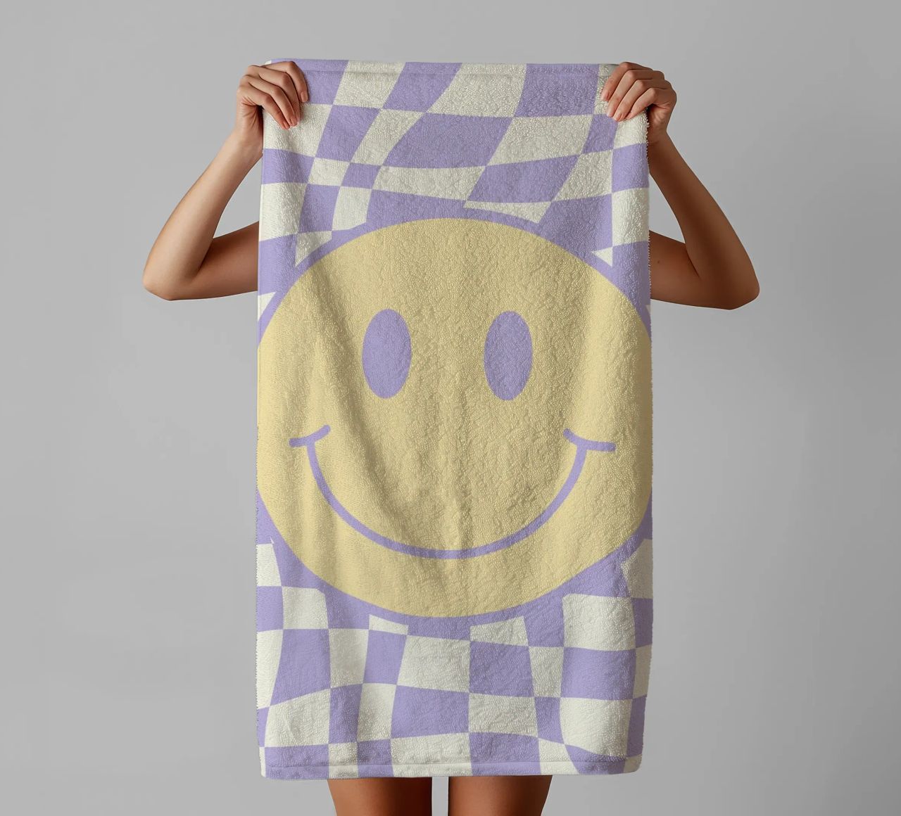Smiley e pedine ondulate 02 asciugamano da bagno da Little Dean