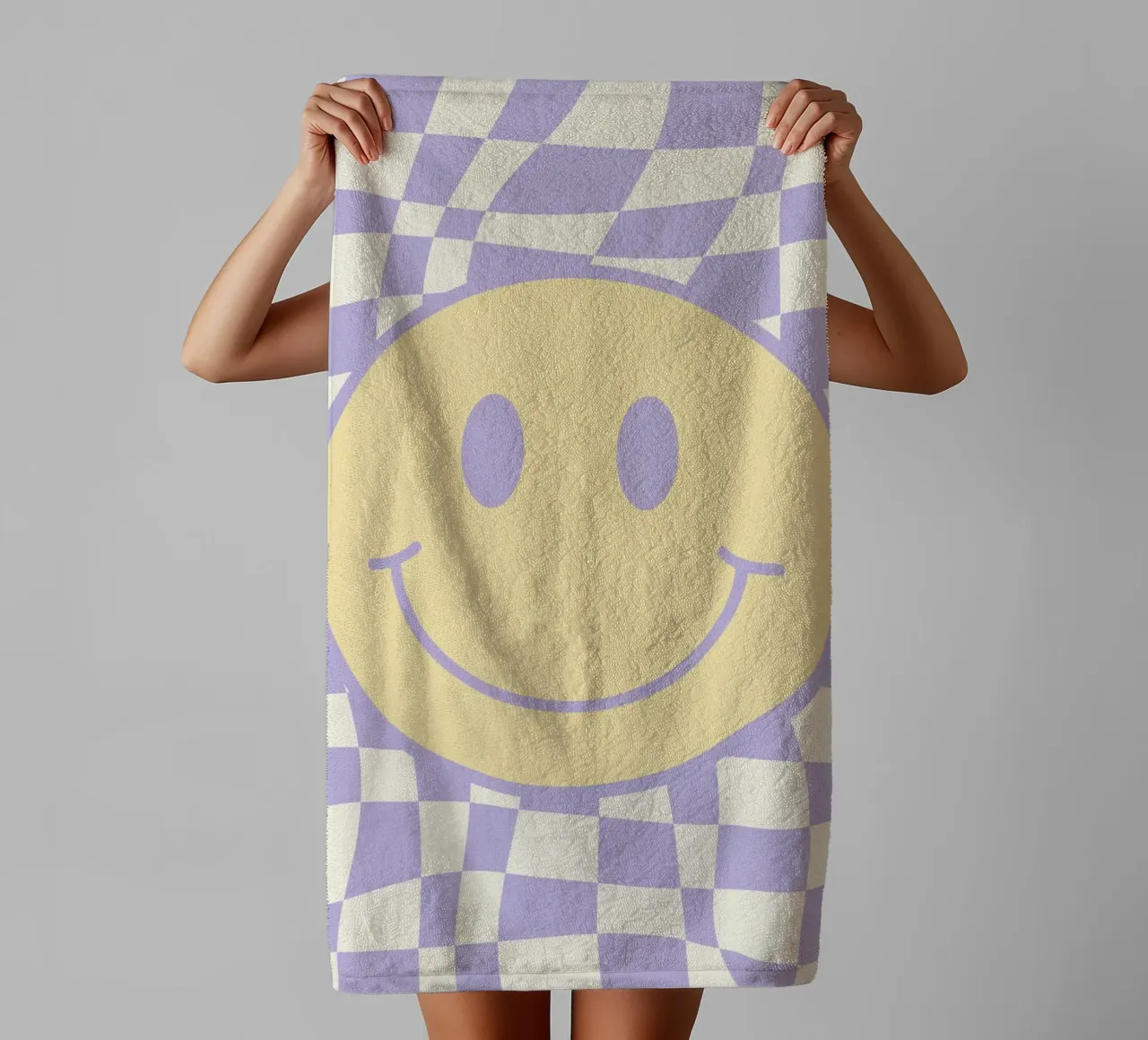 Smiley e pedine ondulate 02 asciugamano da bagno da Little Dean