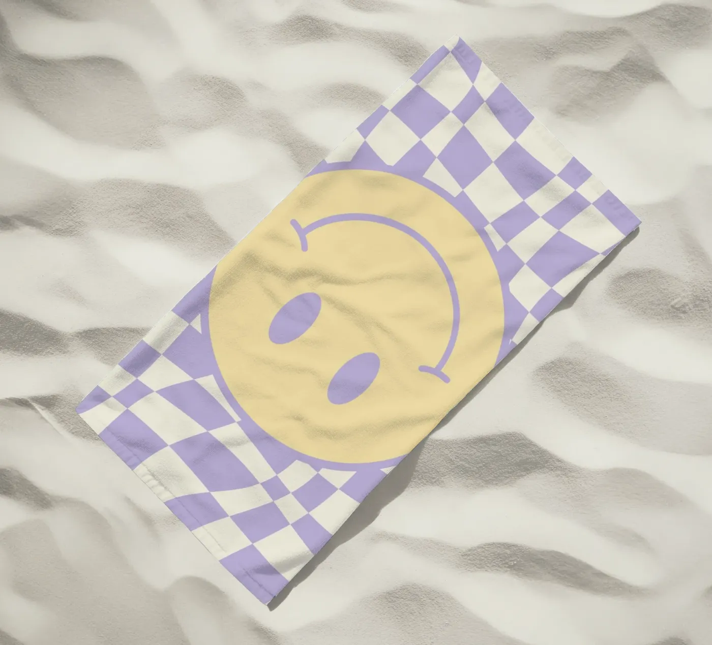 Smiley e pedine ondulate 02 telo mare da Little Dean