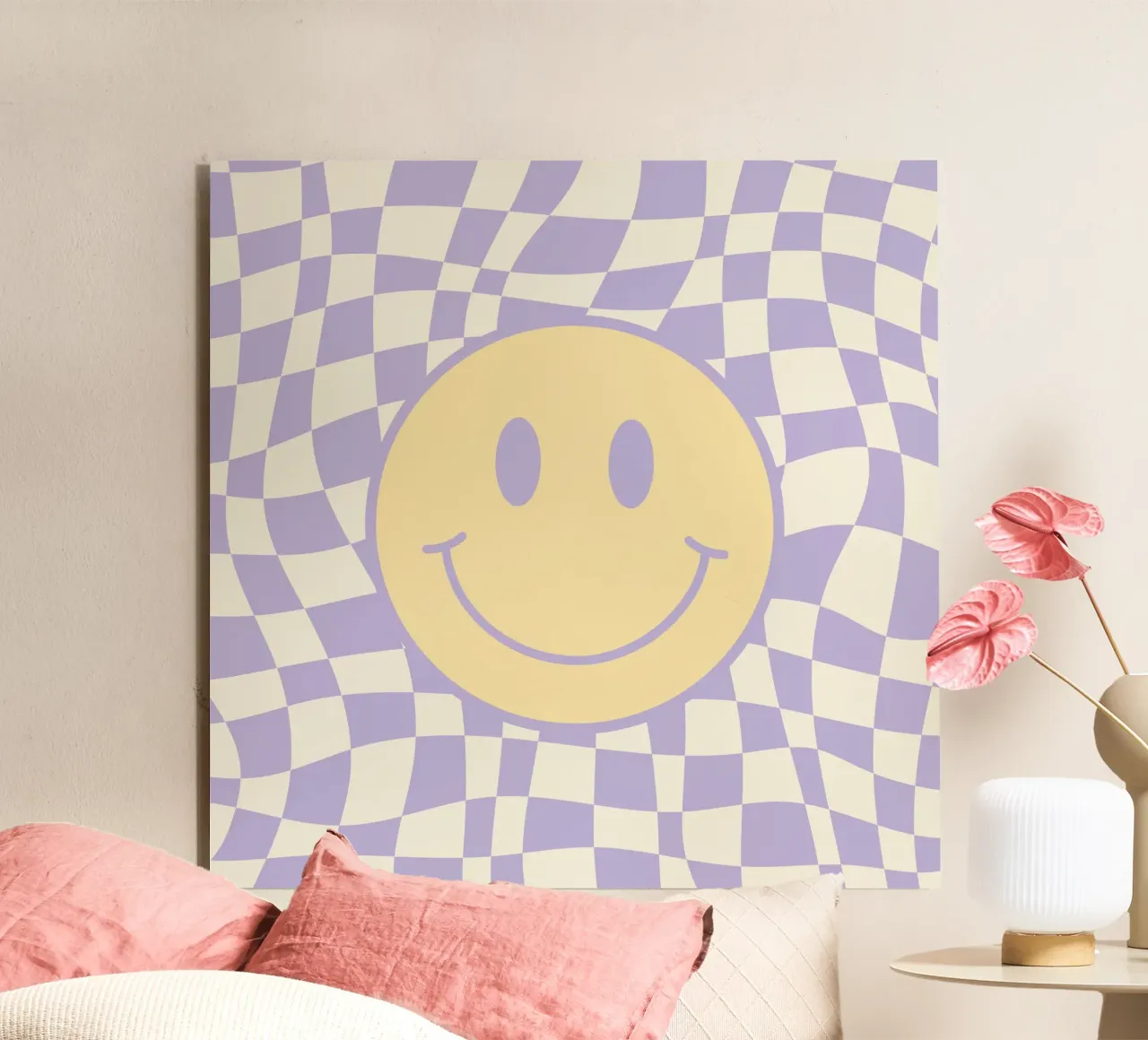 Smiley e pedine ondulate 02 alluminio dibond da Little Dean