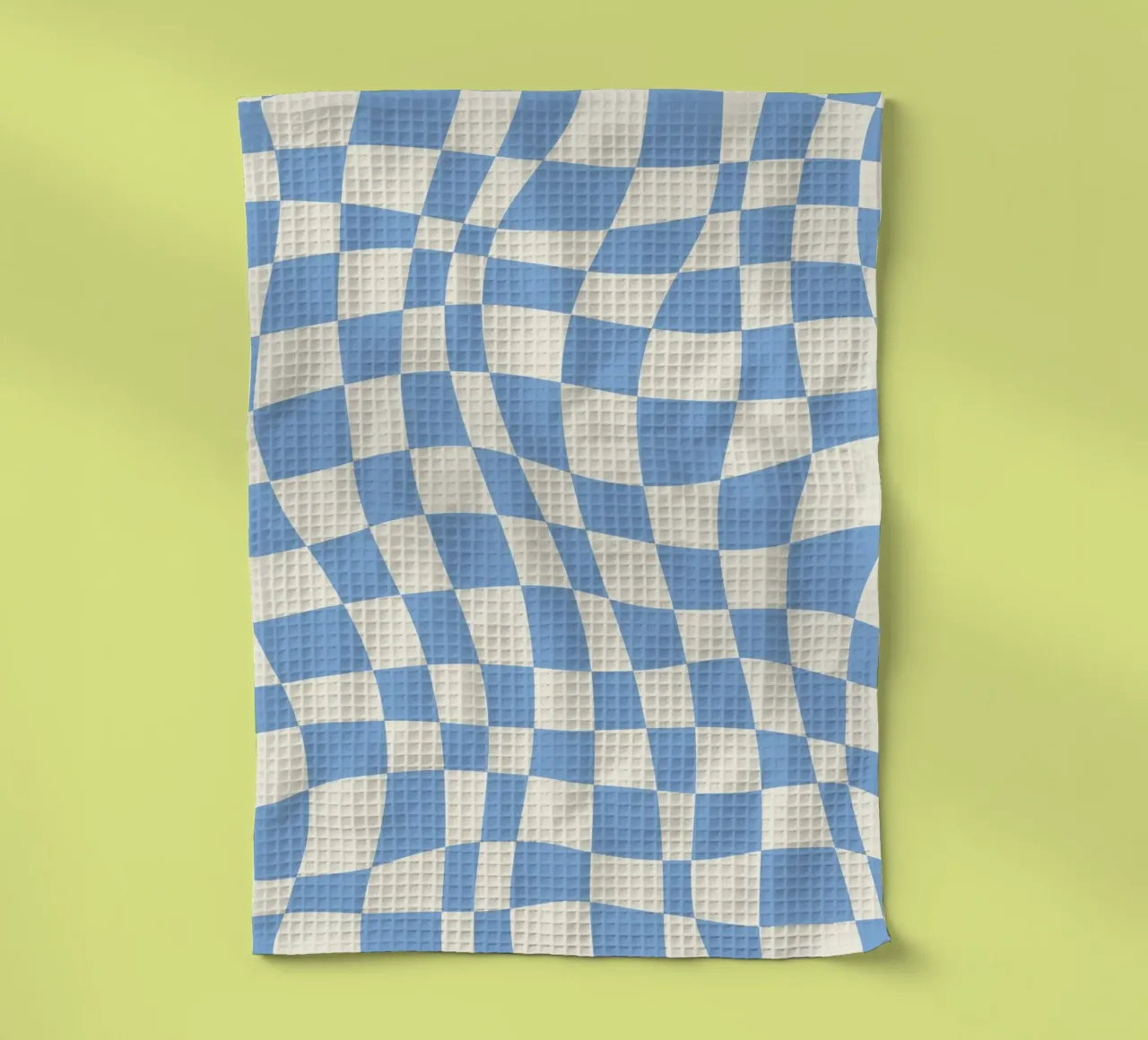 Damier ondulé bleu bébé torchon de Little Dean