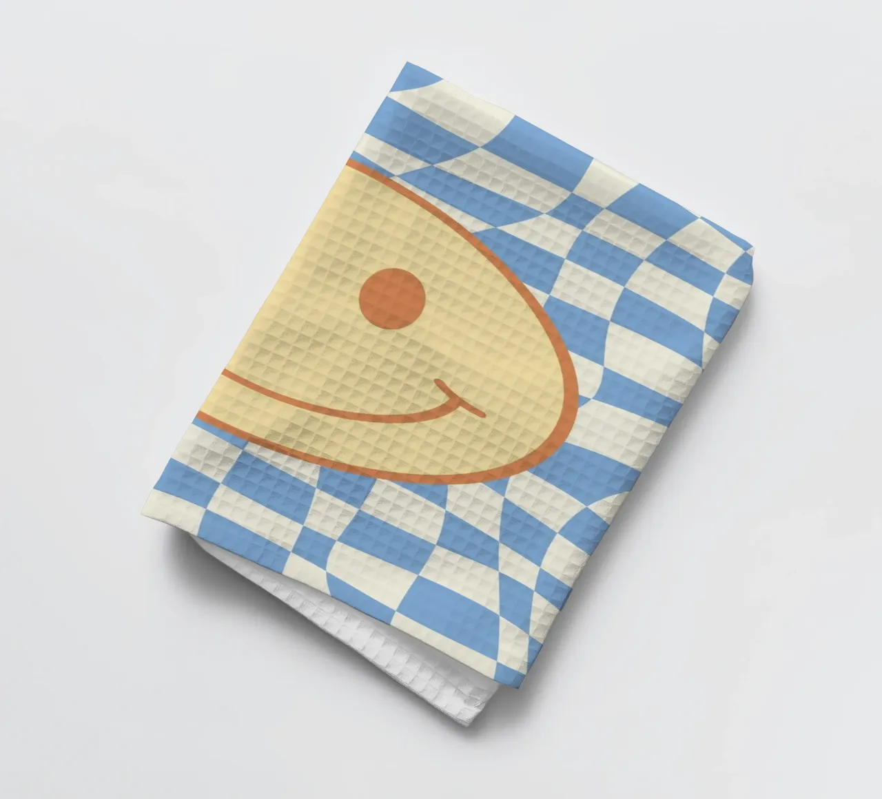 Checker smiley bleu bébé torchon de Little Dean