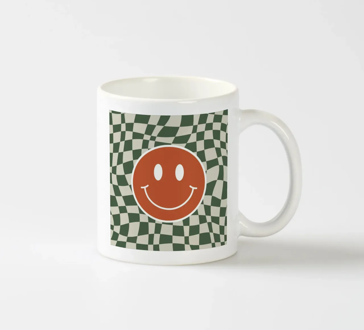 Scacchiera ondulata Smiley 03 tazza in ceramica da Little Dean