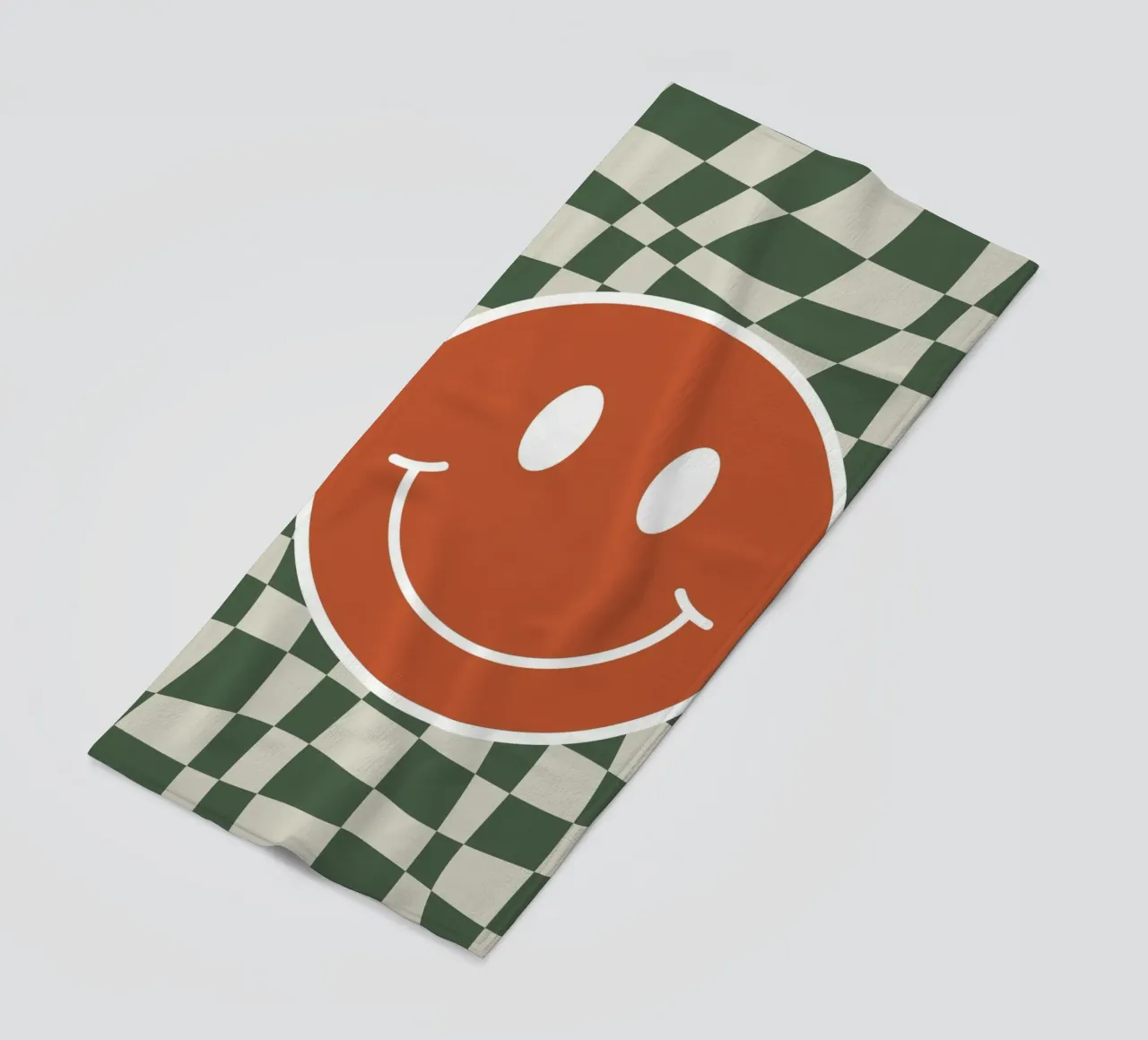 Scacchiera ondulata Smiley 03 telo mare da Little Dean