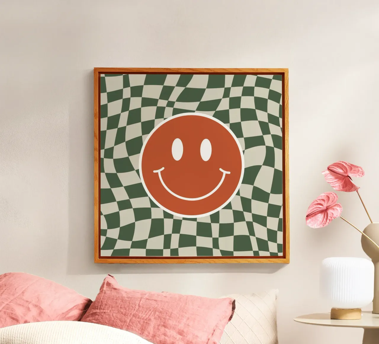Smiley wavy checker 03 Acryl-Glas von Little Dean