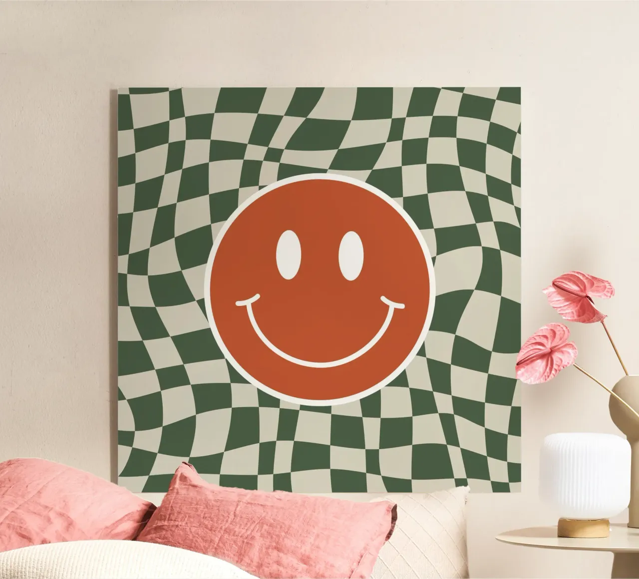 Smiley wavy checker 03 Acryl-Glas von Little Dean