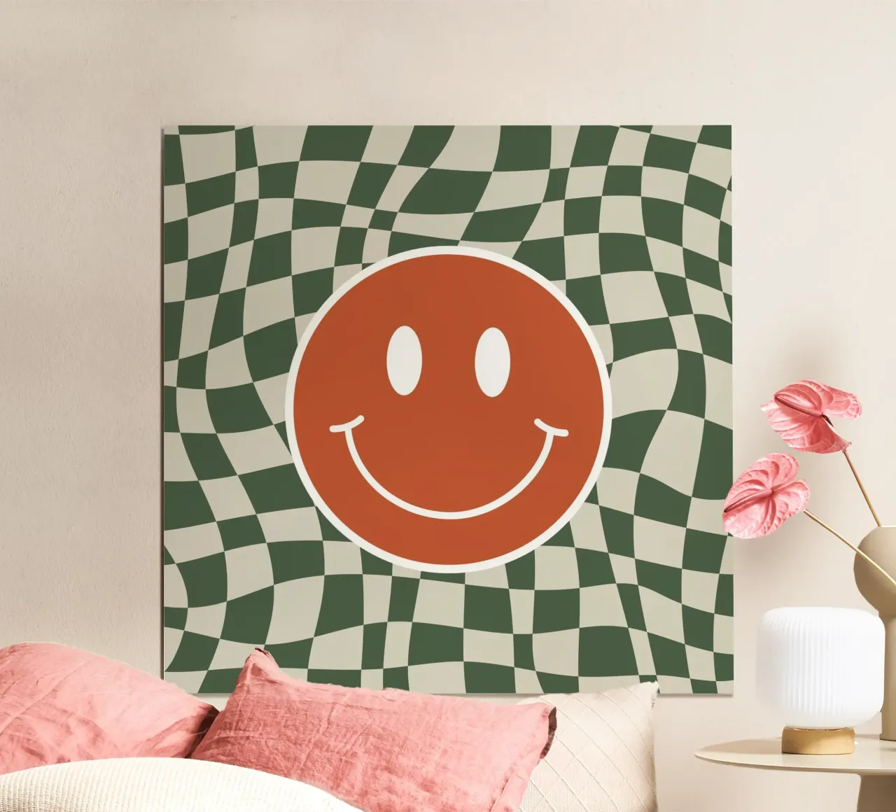 Scacchiera ondulata Smiley 03 poster da Little Dean