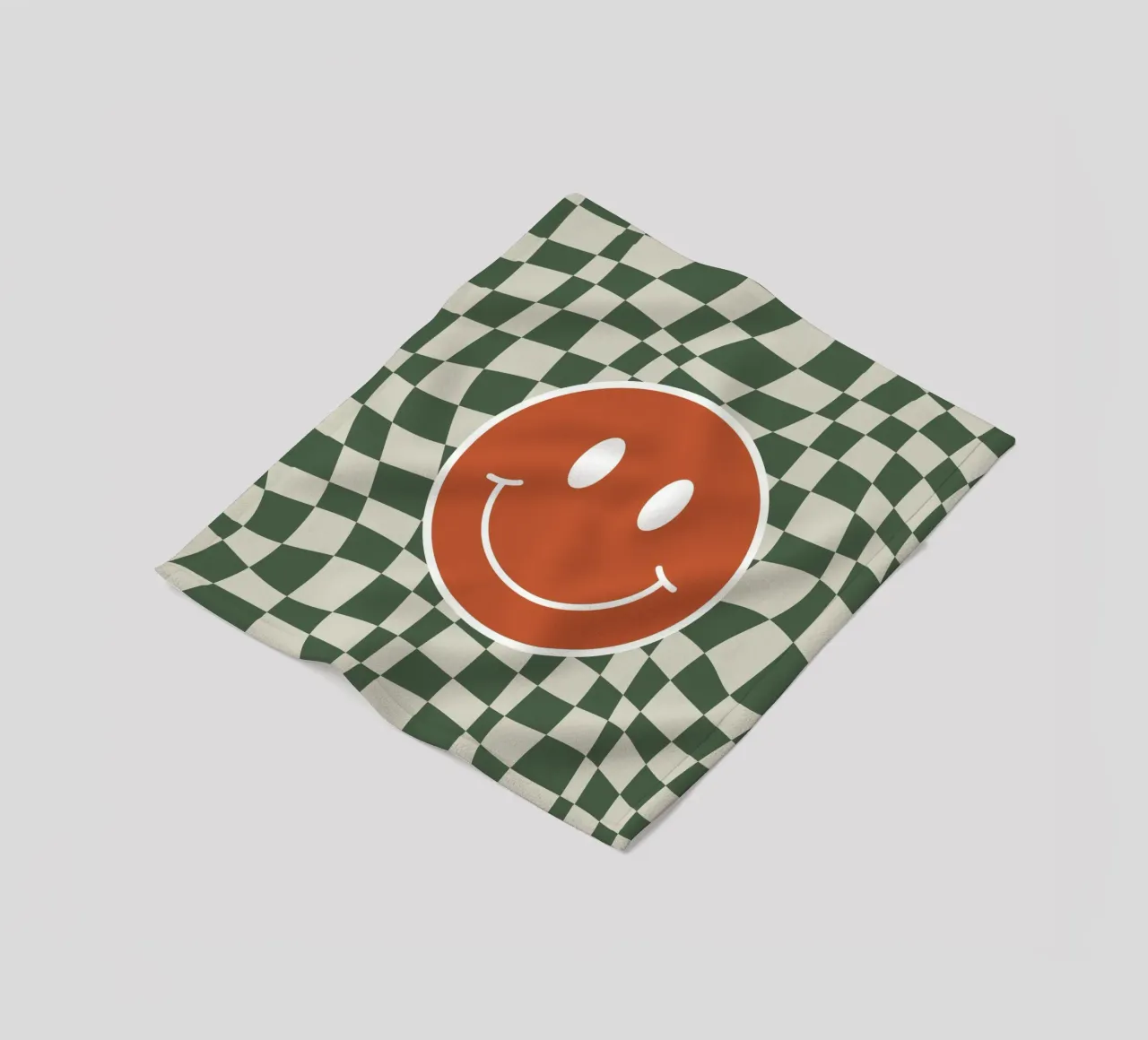 Damier ondulé souriant 03 plaid polaire de Little Dean