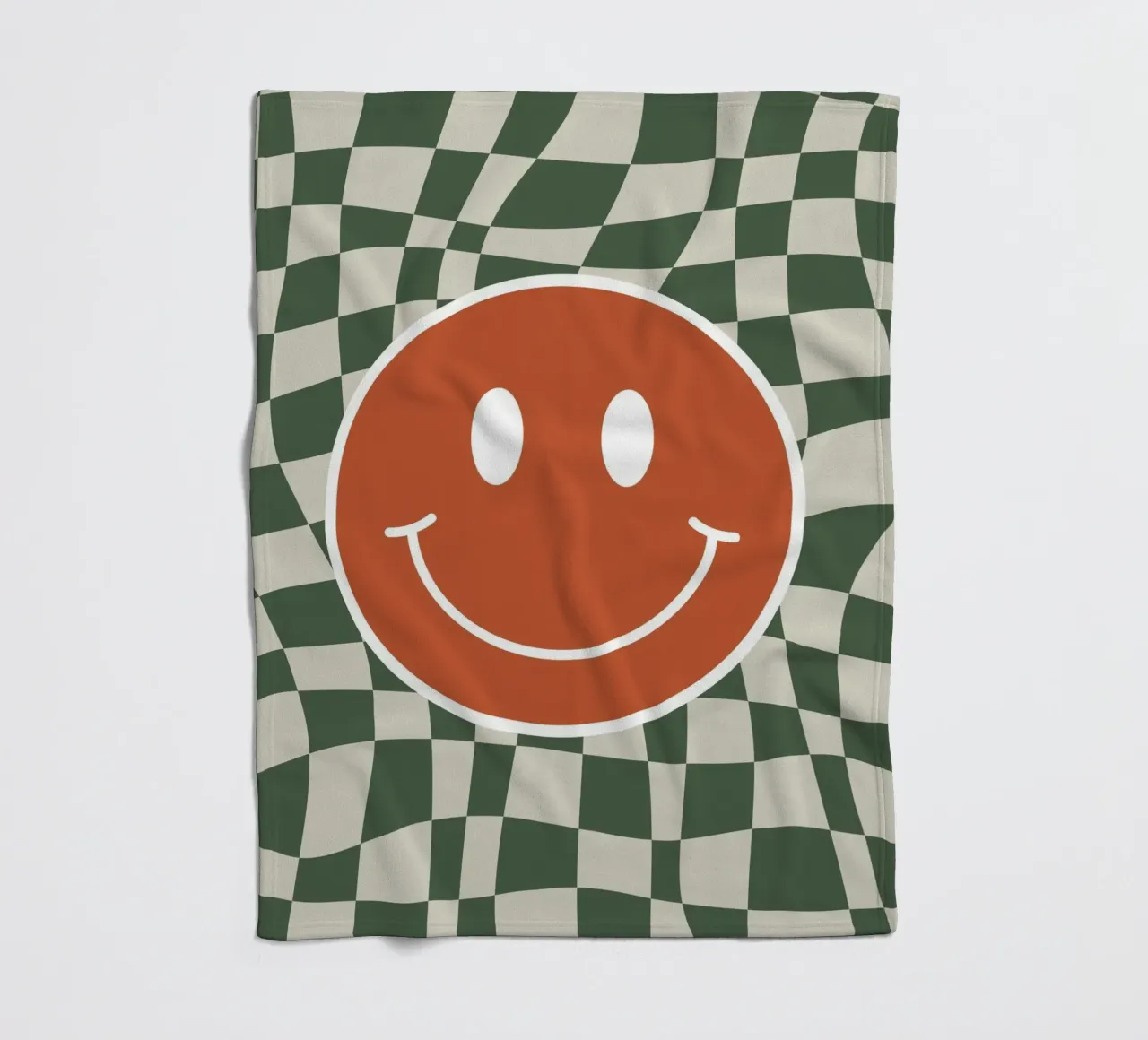 Damier ondulé souriant 03 plaid polaire de Little Dean