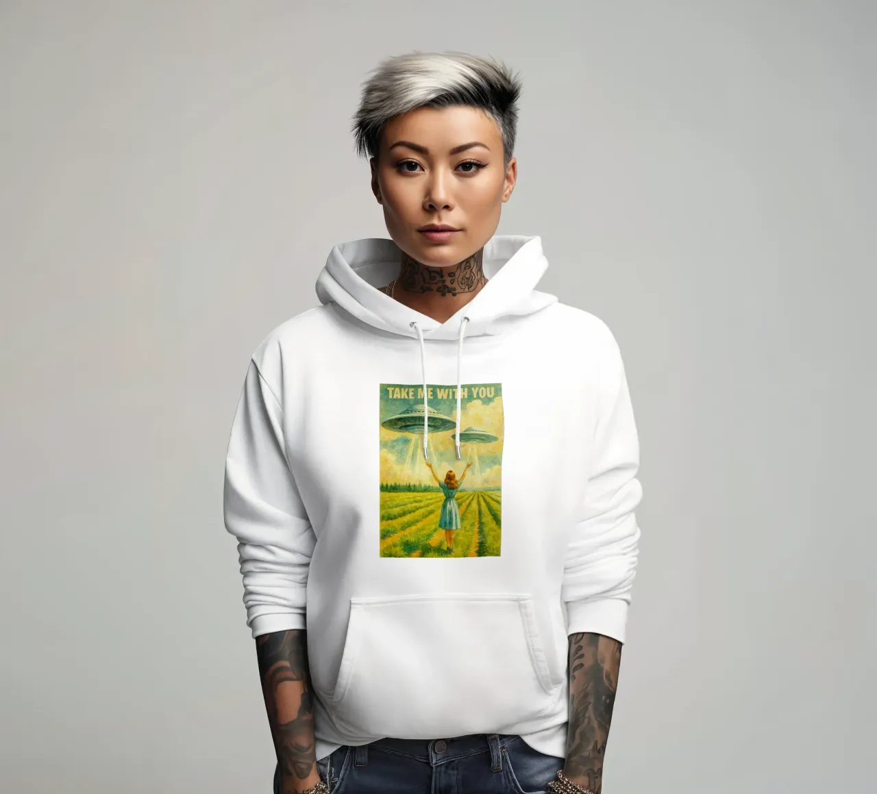 llévame contigo dibujo retro sudadera con capucha de pakazi