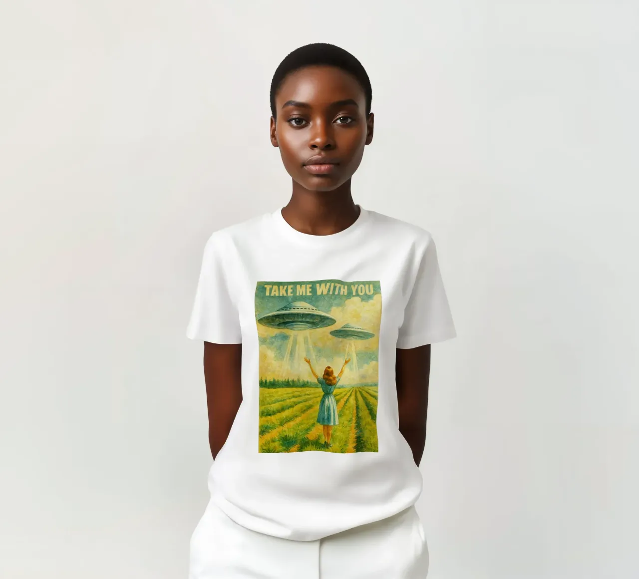 take me with you retro drawing t-shirt by pakazi