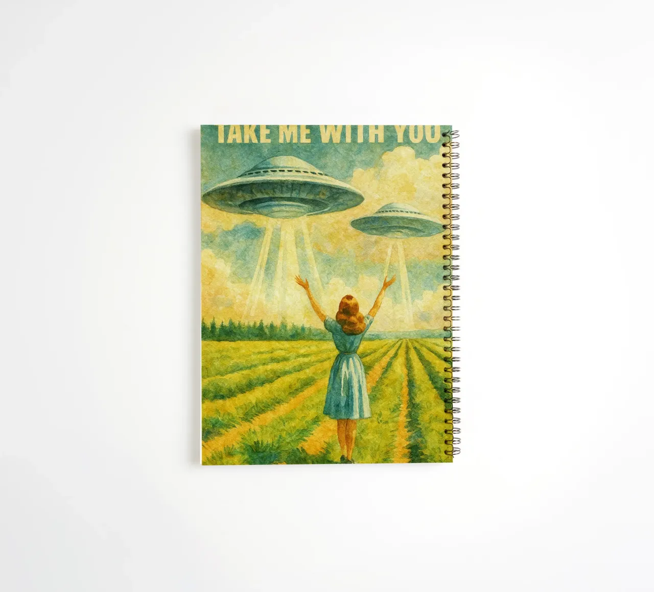 take me with you retro drawing spiral notebook by pakazi