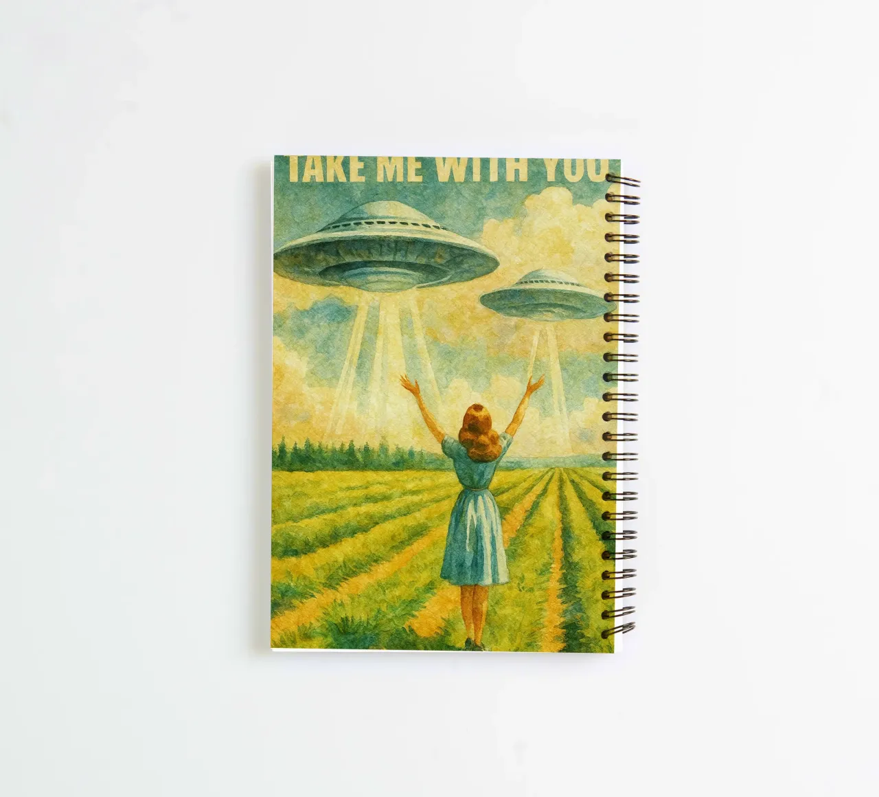 take me with you retro drawing spiral notebook by pakazi