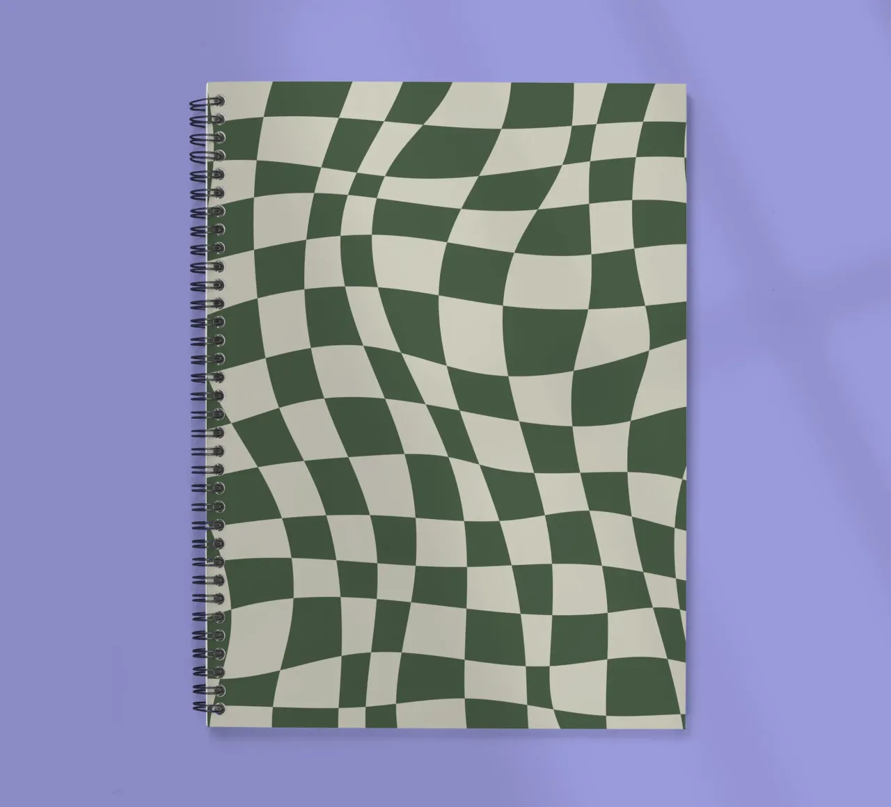 Grey squares wavy checker spiral notebook by Little Dean