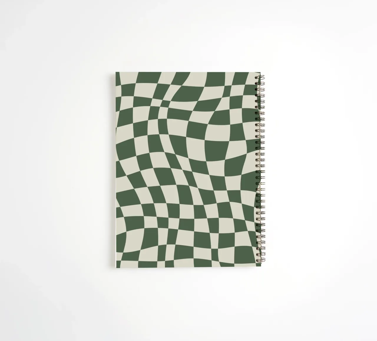 Grey squares wavy checker spiral notebook by Little Dean