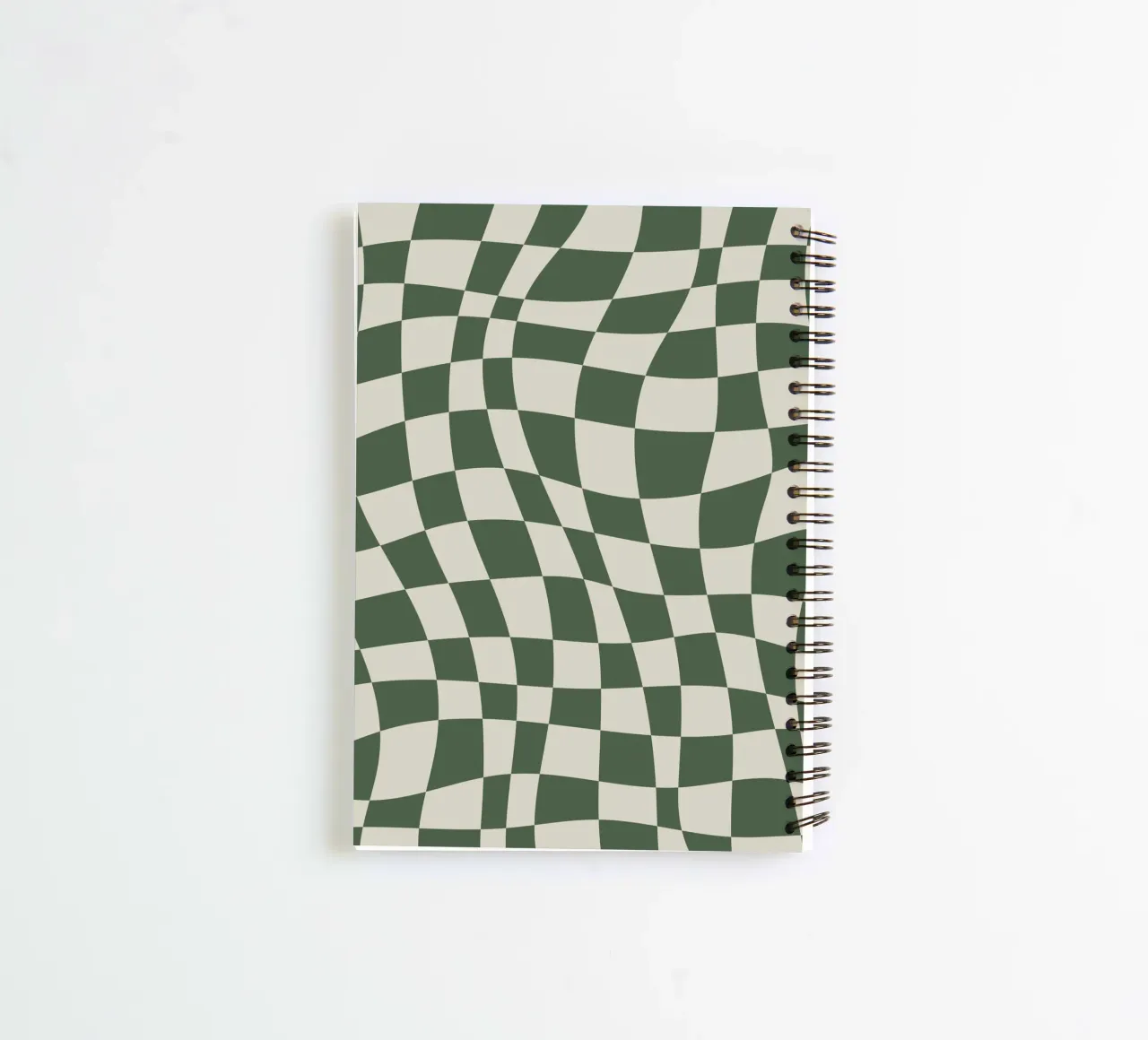 Grey squares wavy checker spiral notebook by Little Dean