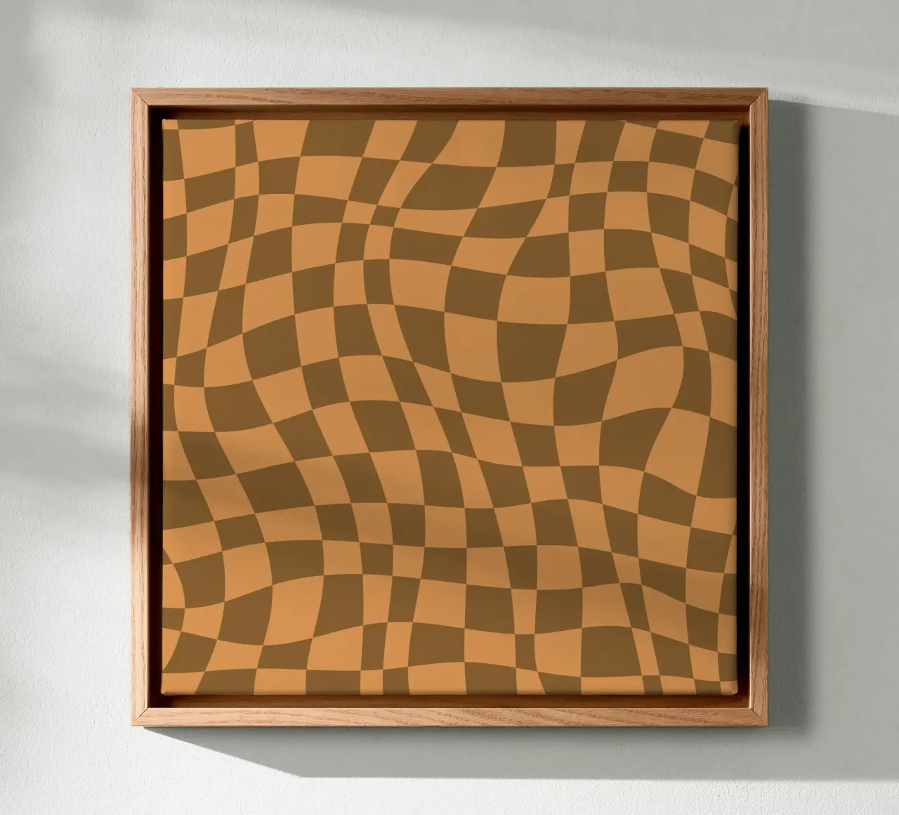 Luxe bruine golvende checker canvas met Baklijst van Little Dean
