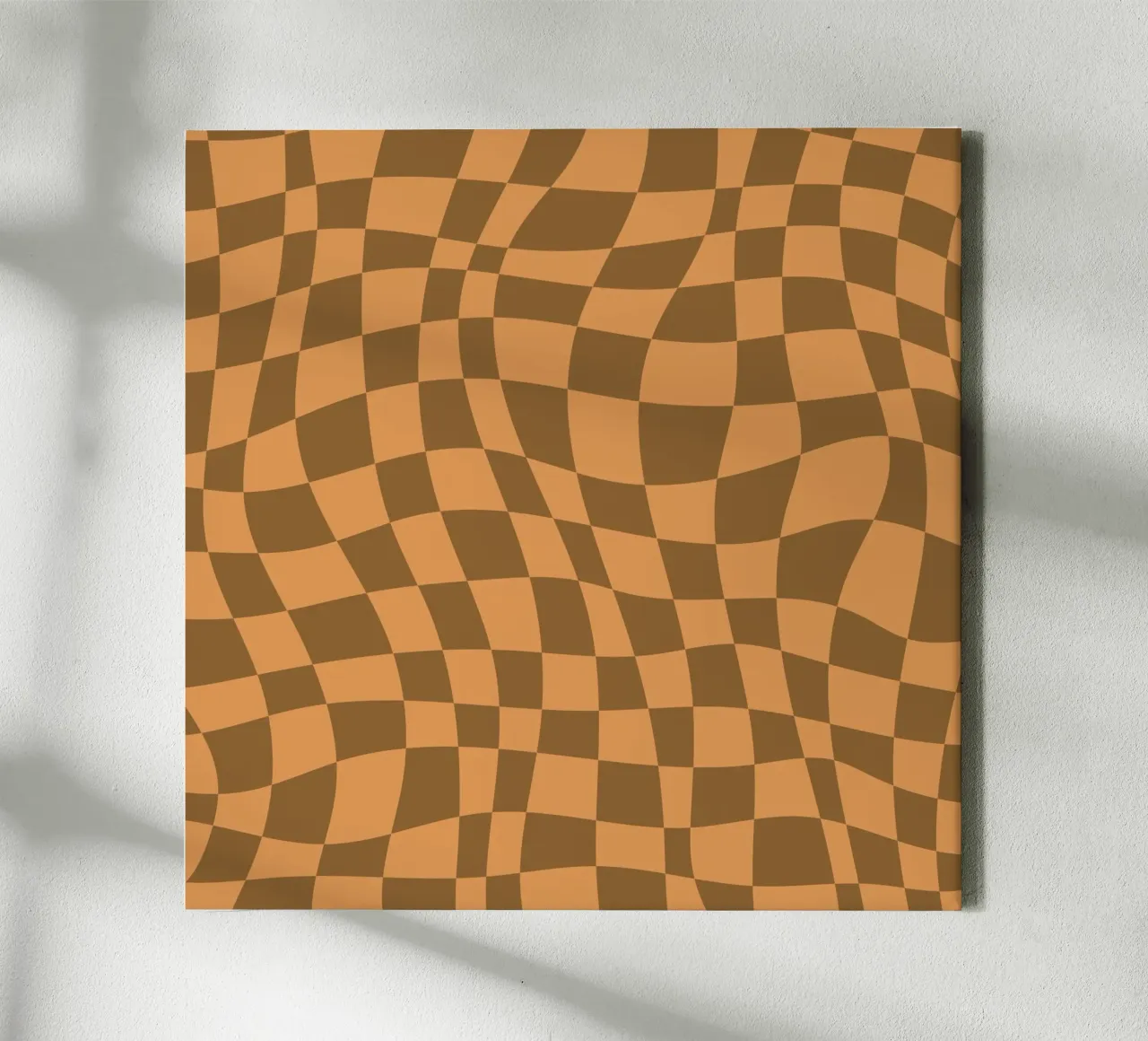 Luxe bruine golvende checker canvas met Baklijst van Little Dean