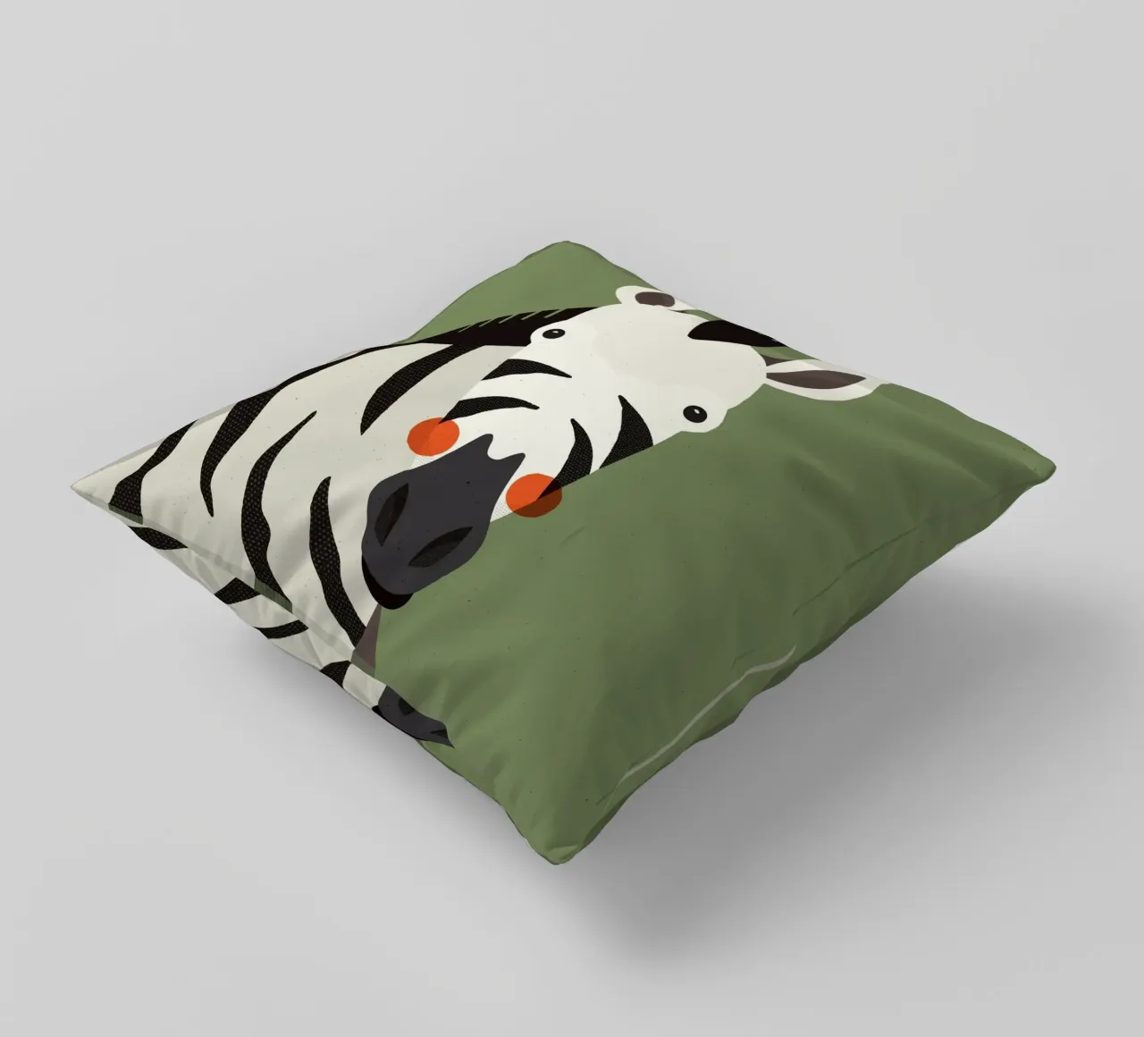 Zebra, ritratto animale cuscino da The Printed Sparrow