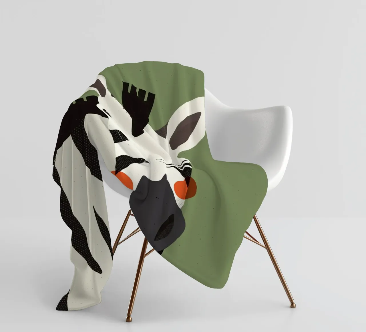 Zebra, ritratto animale coperta in pile da The Printed Sparrow