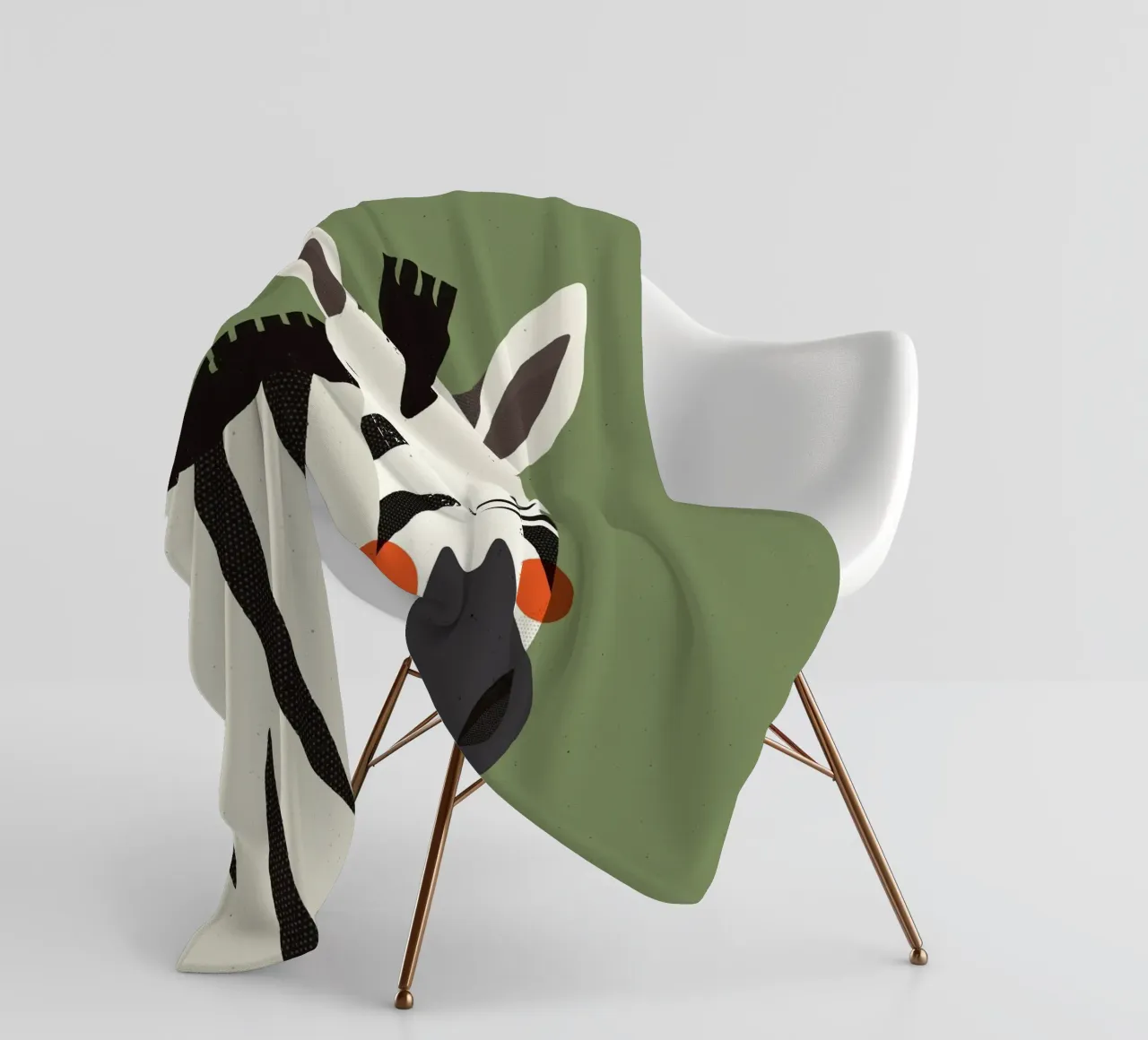 Zebra, ritratto animale coperta in pile da The Printed Sparrow