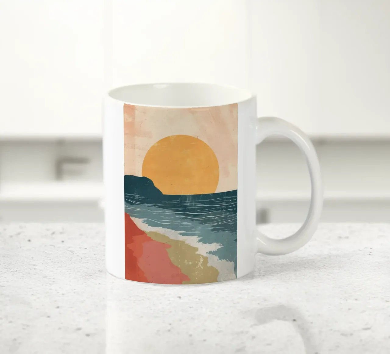 Spiaggia minimalista tazza in ceramica da book
