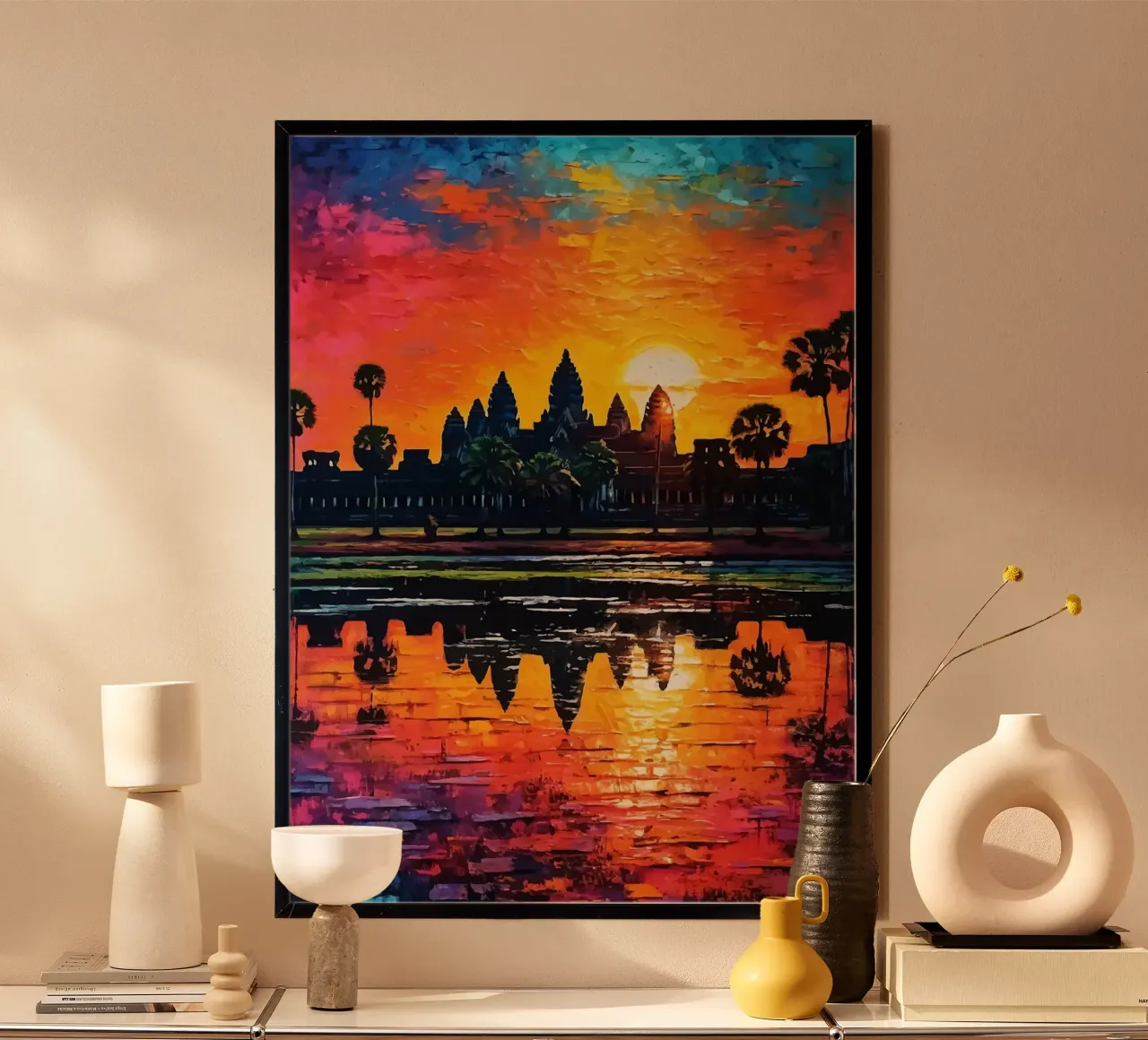 Tramonto di Angkor Wat poster da book