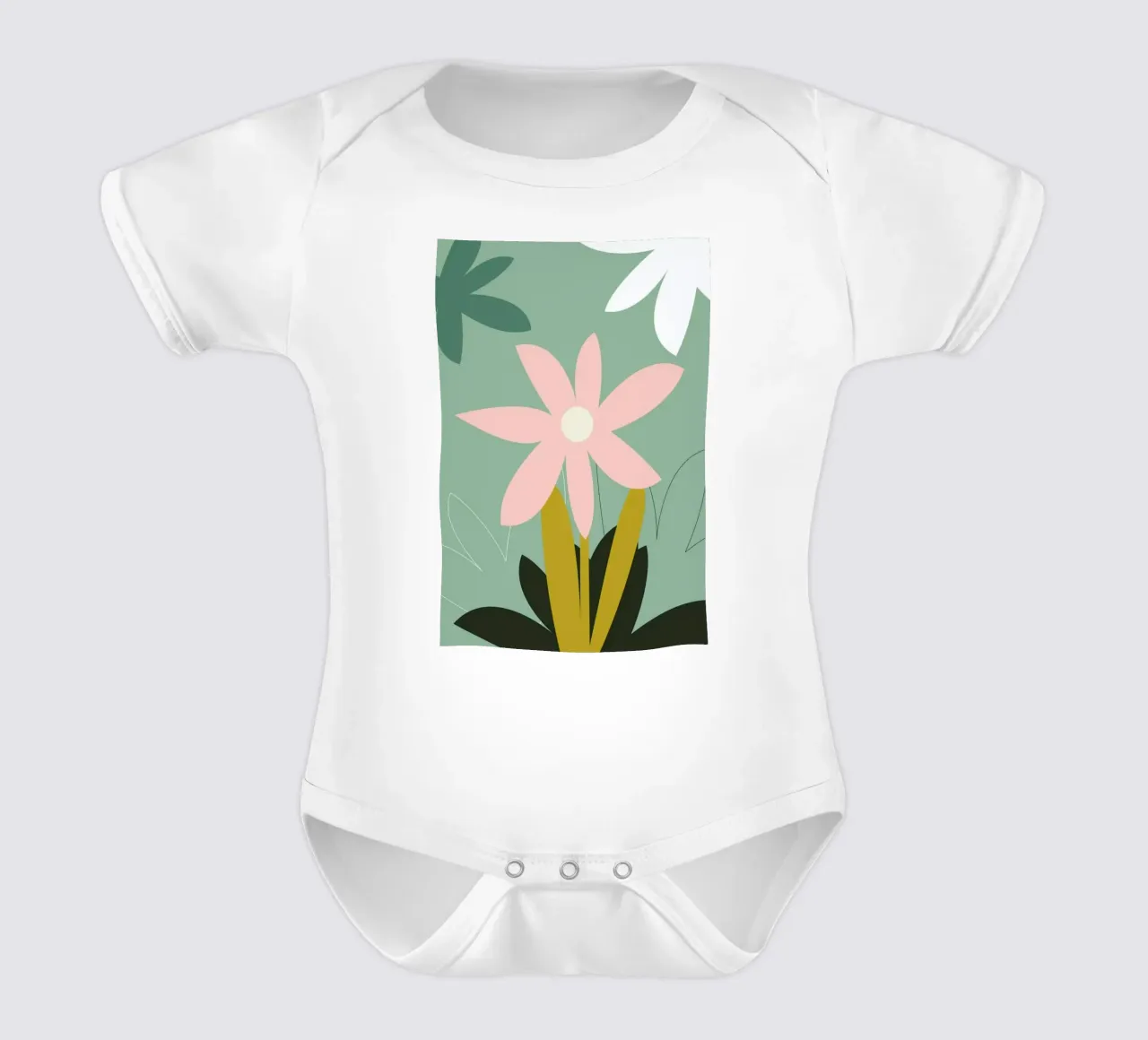 Flower Power 2 Kurzarm Babybody von XOXO Arte