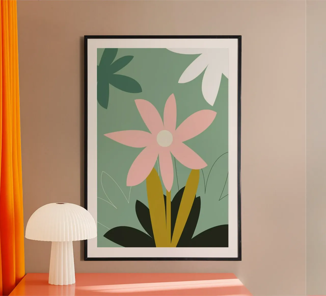 Flower Power 2 poster con telaio in legno da XOXO Arte