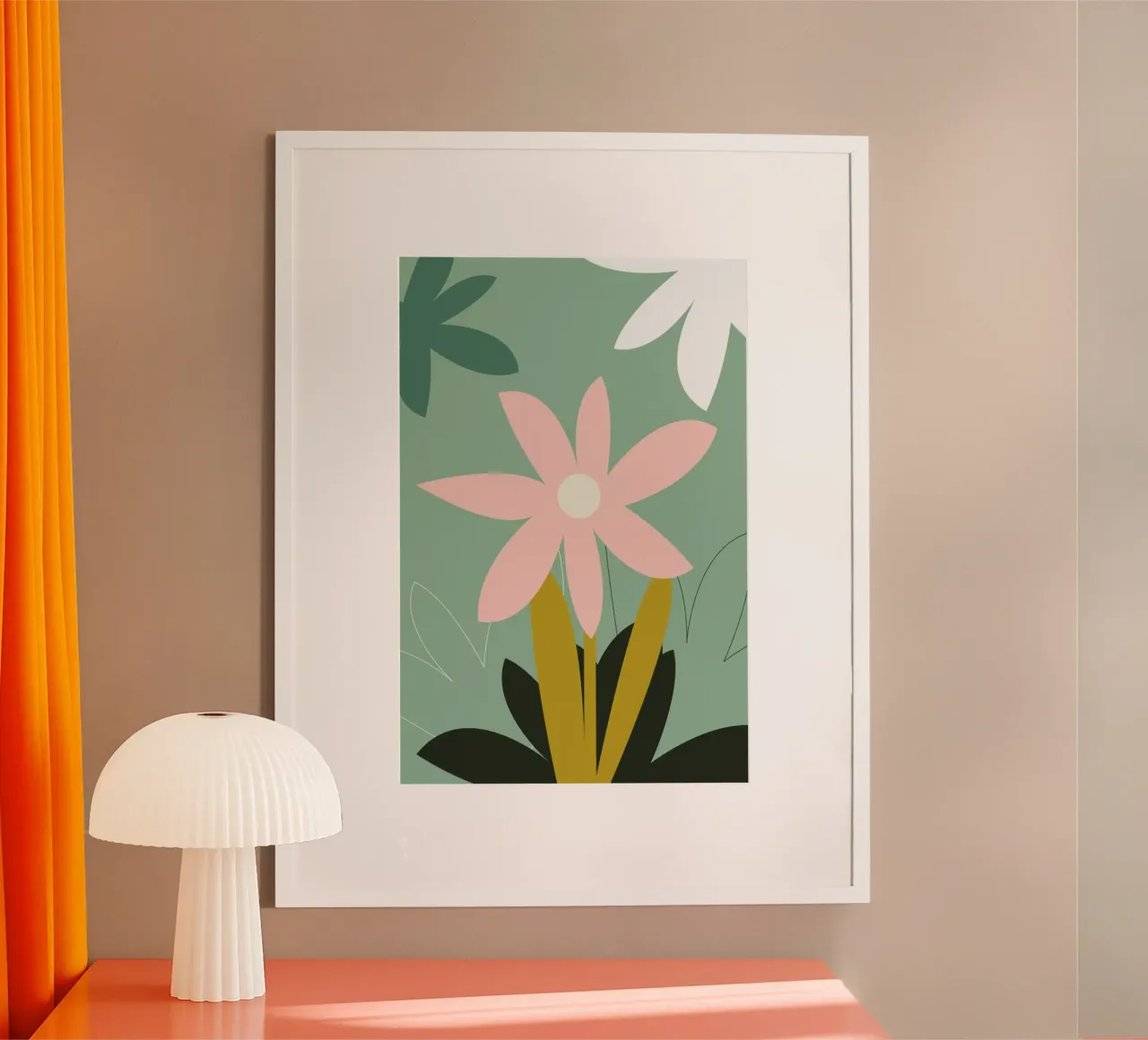 Flower Power 2 poster con telaio in legno da XOXO Arte
