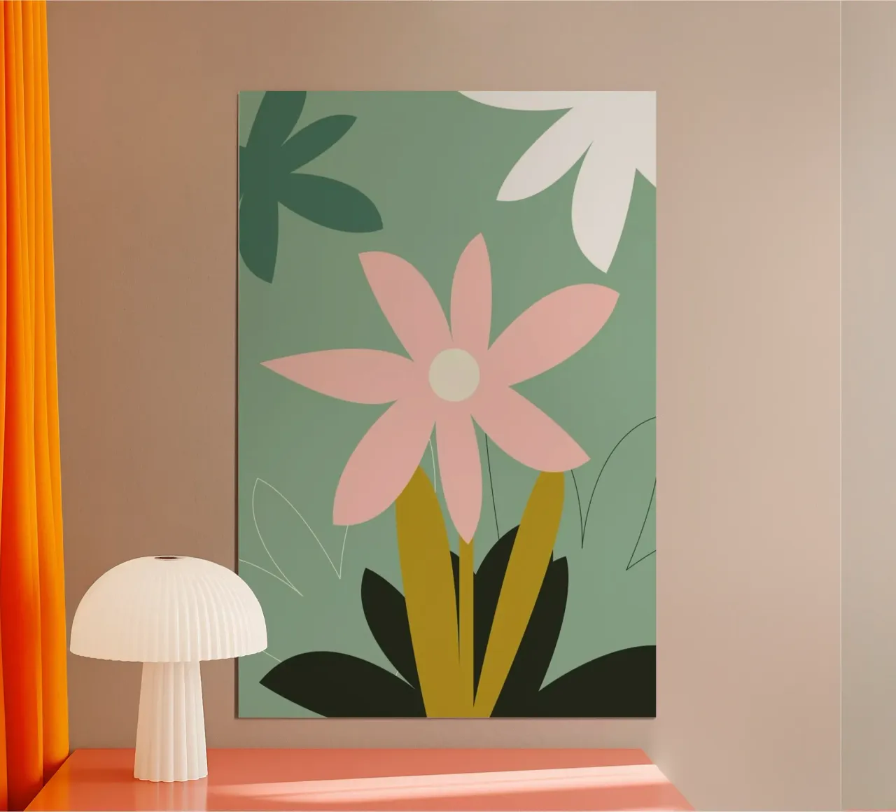 Flower Power 2 poster con telaio in legno da XOXO Arte