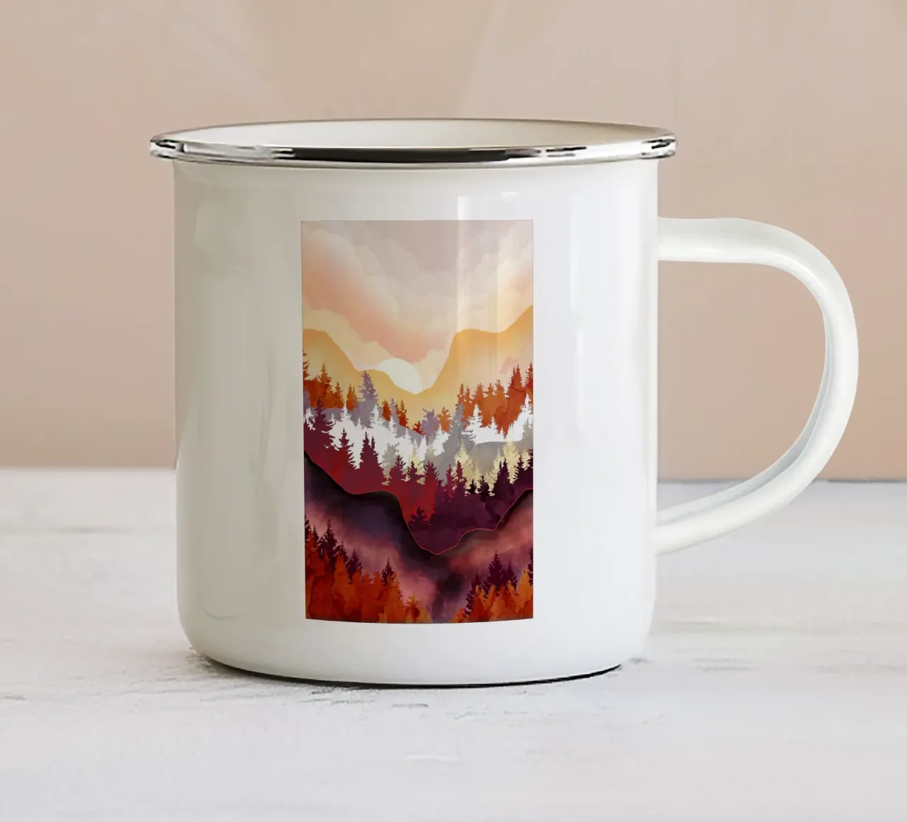 Foresta d'ambra tazza in smalto da book
