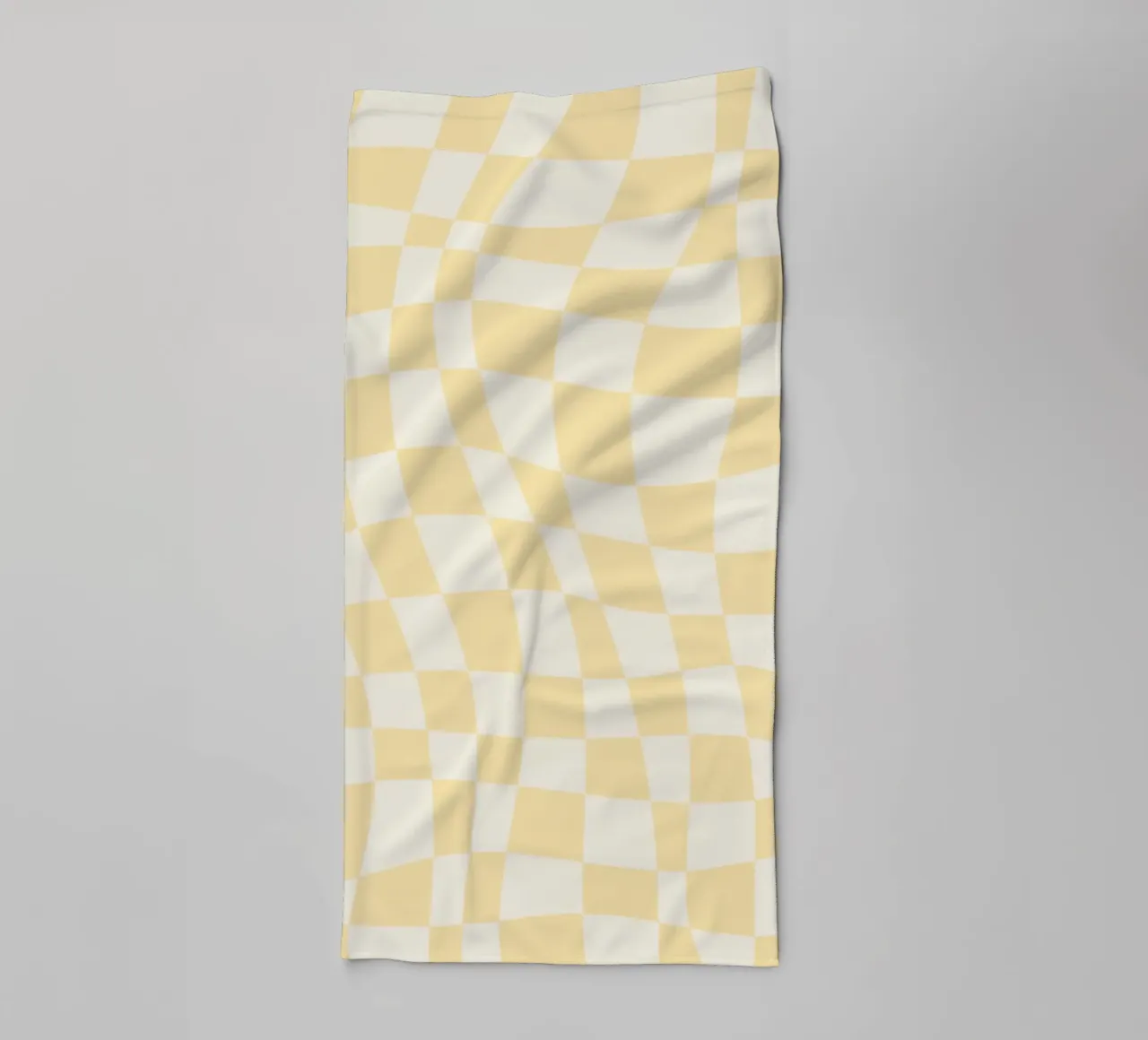Damier ondulé jaune pâle serviette de bain de Little Dean