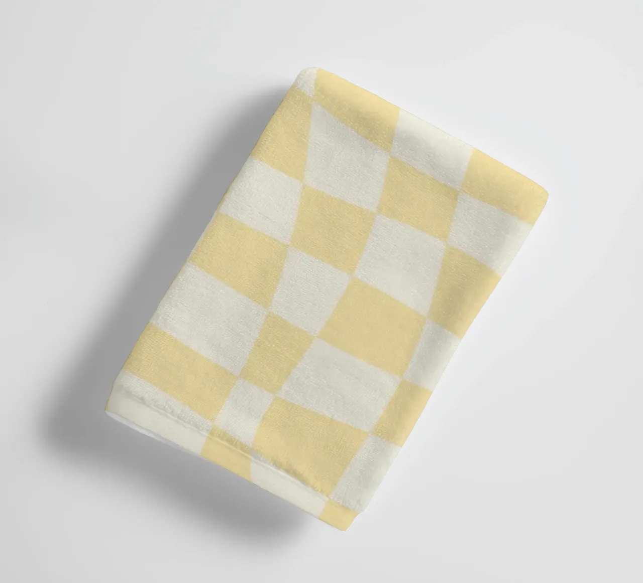 Damier ondulé jaune pâle serviette de bain de Little Dean