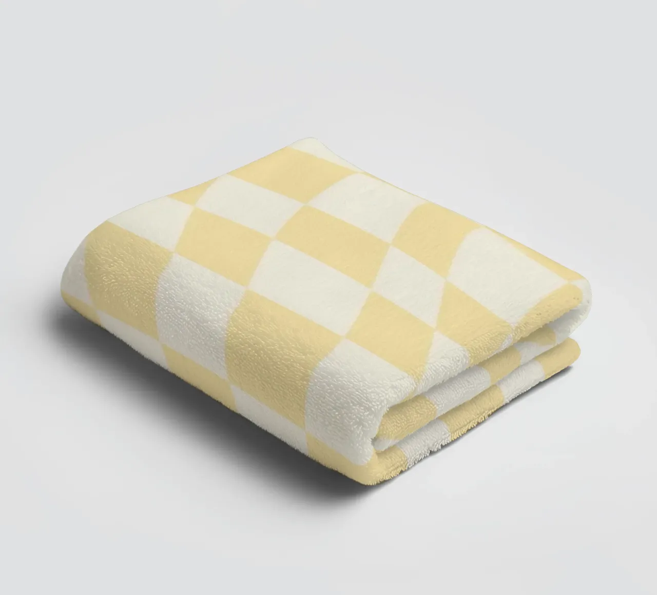 Damier ondulé jaune pâle serviette de bain de Little Dean