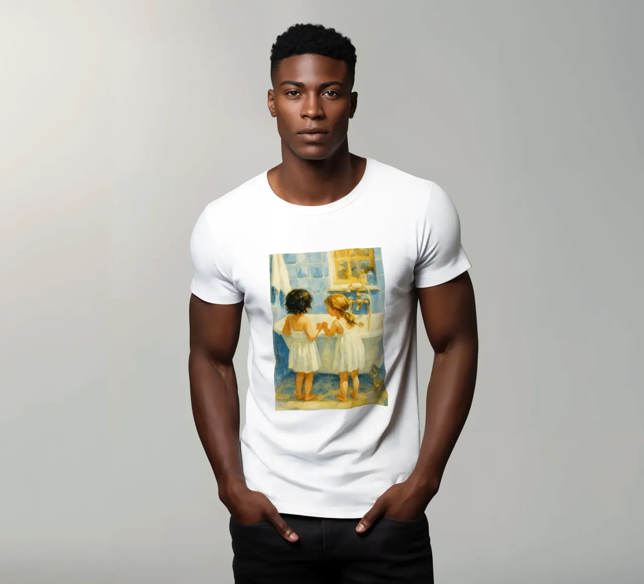 due bambine in bagno t-shirt da pakazi