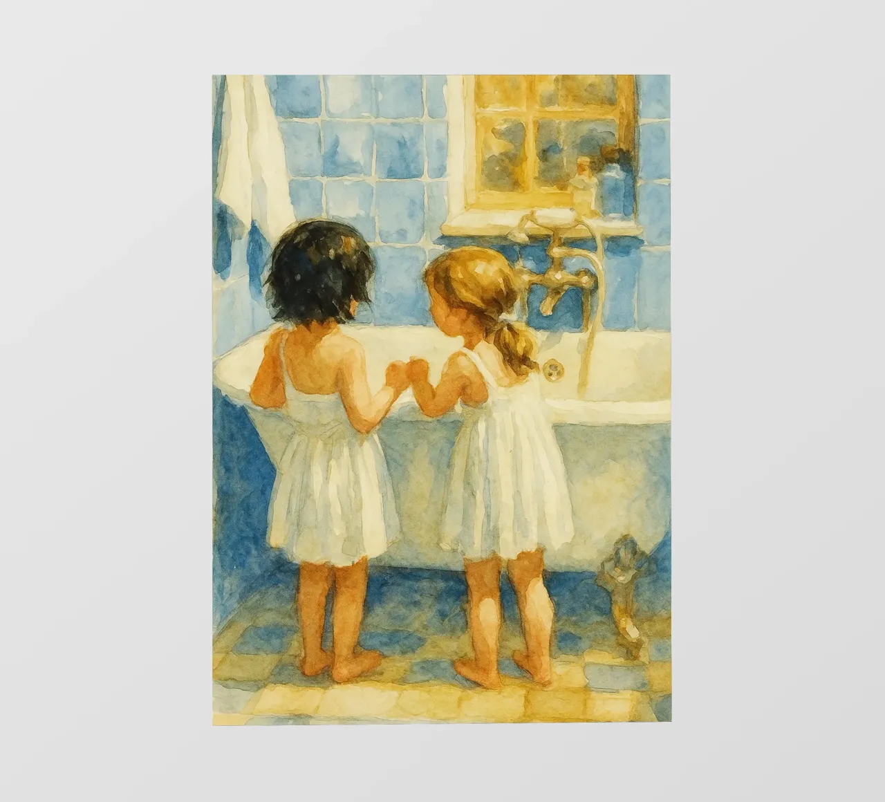 due bambine in bagno pellicola backlit da pakazi