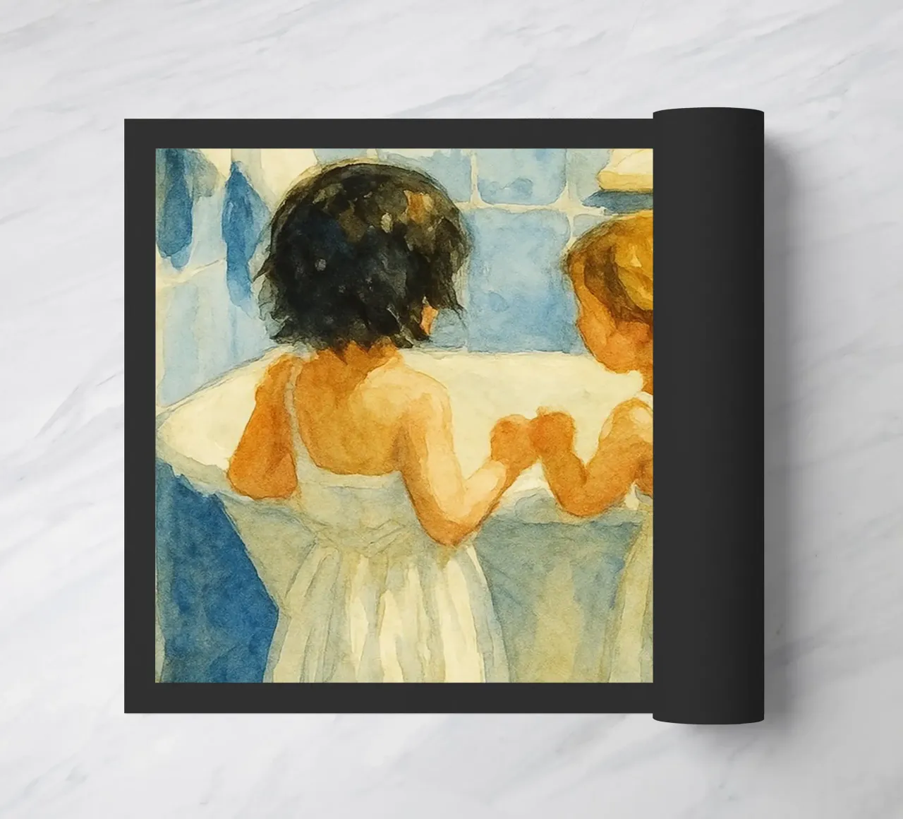 due bambine in bagno zerbino da pakazi